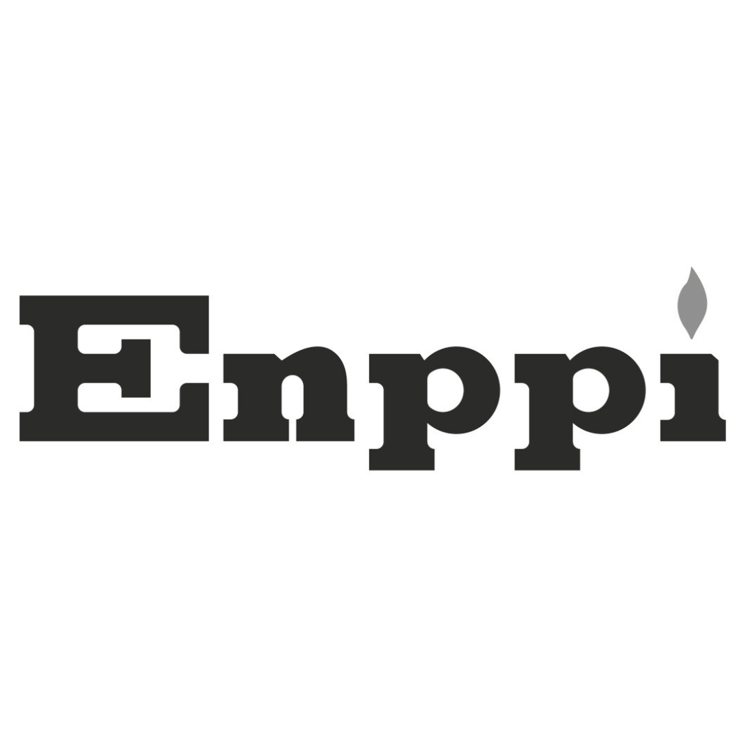 The word 'Enppi' in black text with a stylized flame above the letter 'i' on a white background.