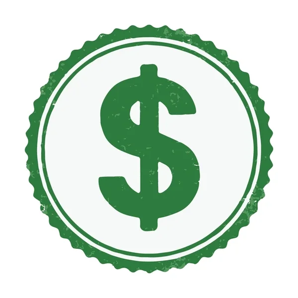 Green dollar sign icon inside a circular badge with a ridged border.