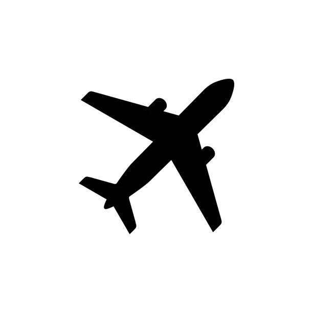 Silhouette of an airplane in flight.