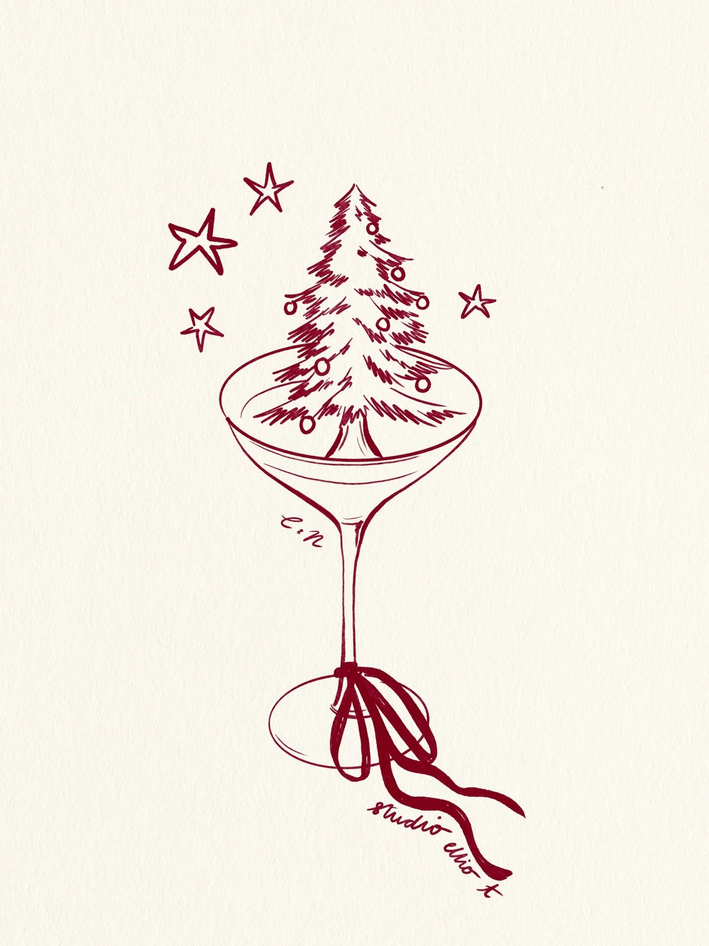 When Clare approached me to work on the stationery for her magical Christmas Cotswold wedding, she came full of ideas and a list of things she wanted, and it was so fun and such a pleasure making her stationery dream come true. 
We did illustrated po