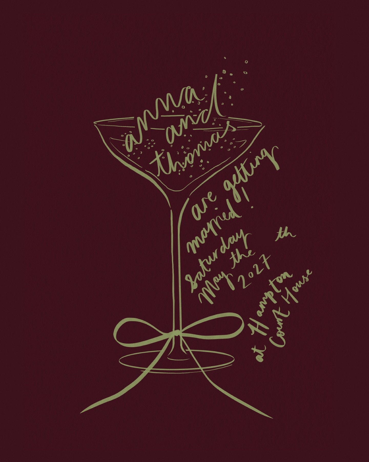 Anna &amp; Thomas&rsquo; digital Save the Date, inspired by their on-trend floral colours, dancing in some celebratory champagne coupe fun. Seeing as you all LOVED the last moodboard &amp; process, I&rsquo;ve included some here too 🖤 I can&rsquo;t w