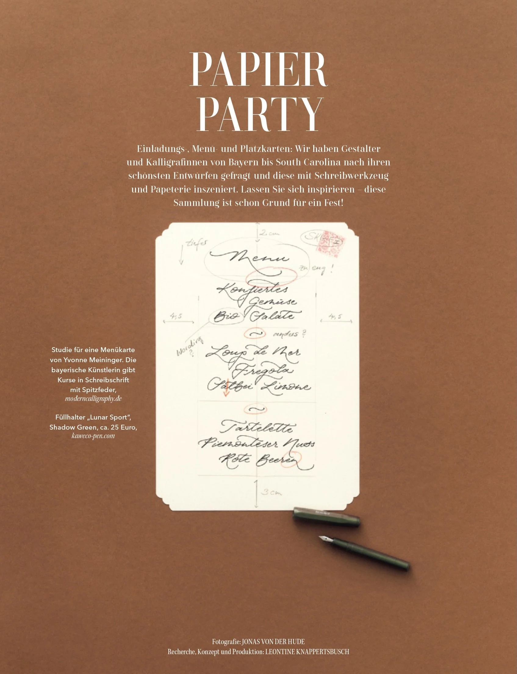 Delighted to have been featured in print (!) in @salon_magazin issue no. 48, for their Party Paper feature on hand lettered invitations and stationery. Thank you @salon_magazin @anne_petersen 

Photography: @jonasvonderhude 
Concept &amp; Production: