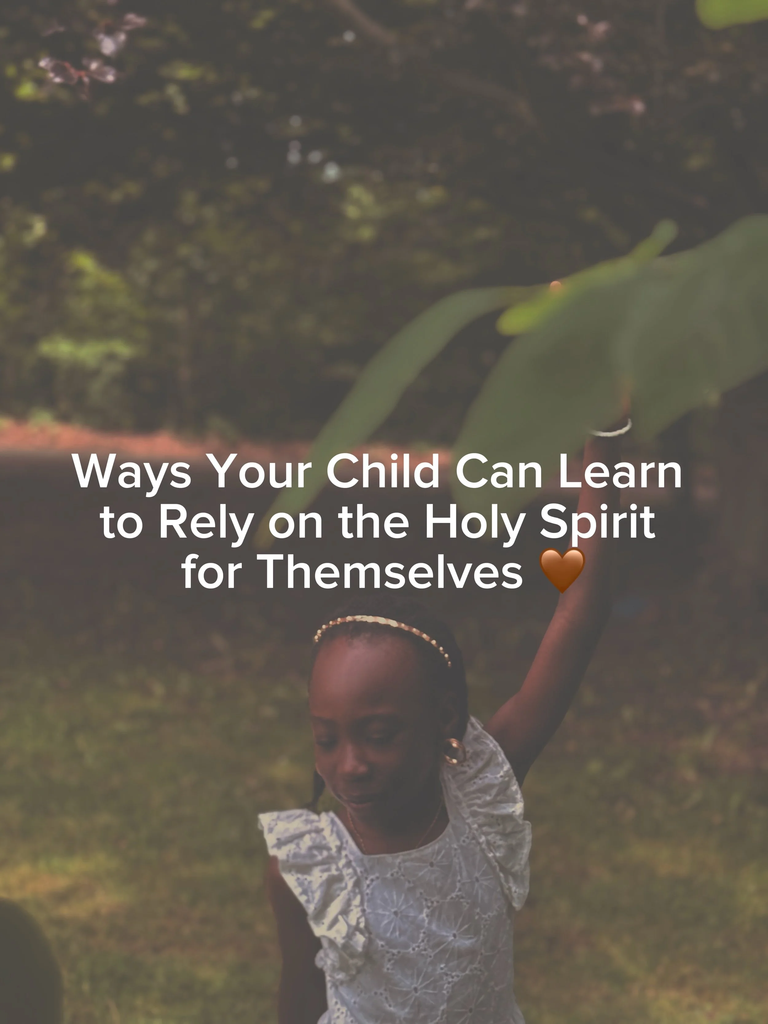 One of my greatest joys is watching my daughter learn to turn to the Holy Spirit for herself.

Not because I&rsquo;m there to remind her. But because she&rsquo;s learning that He is always with her.

That&rsquo;s the goal. Not dependence on me or dad