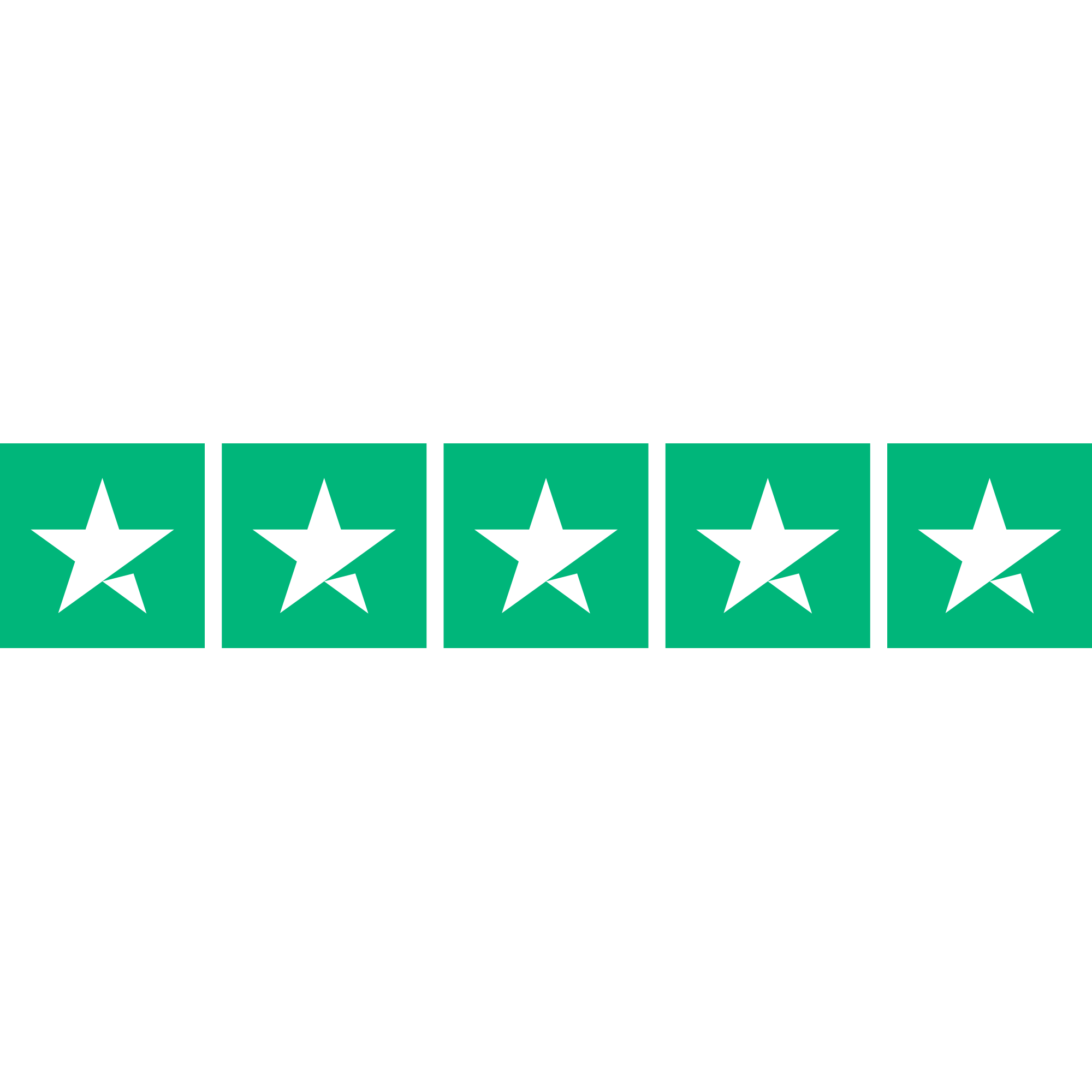 The image features a black and white star rating system with five white stars on a row, and a green bar below each star with a white star icon inside, indicating a five-star rating.