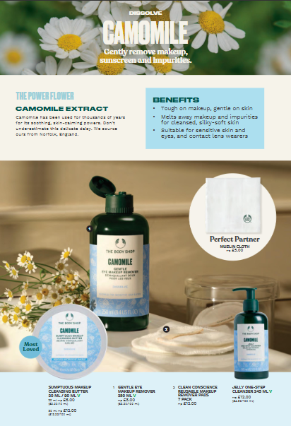 Camomile - copy for bestsellers range brochure