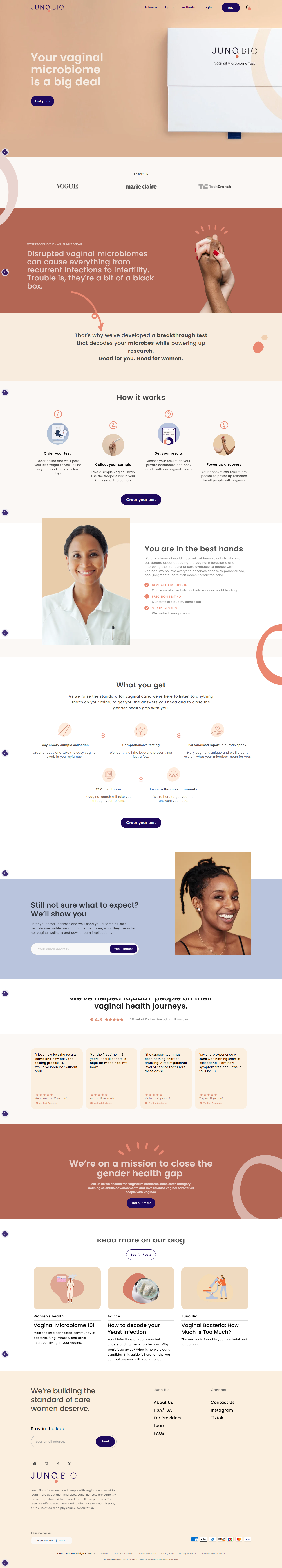 Homepage UX copy