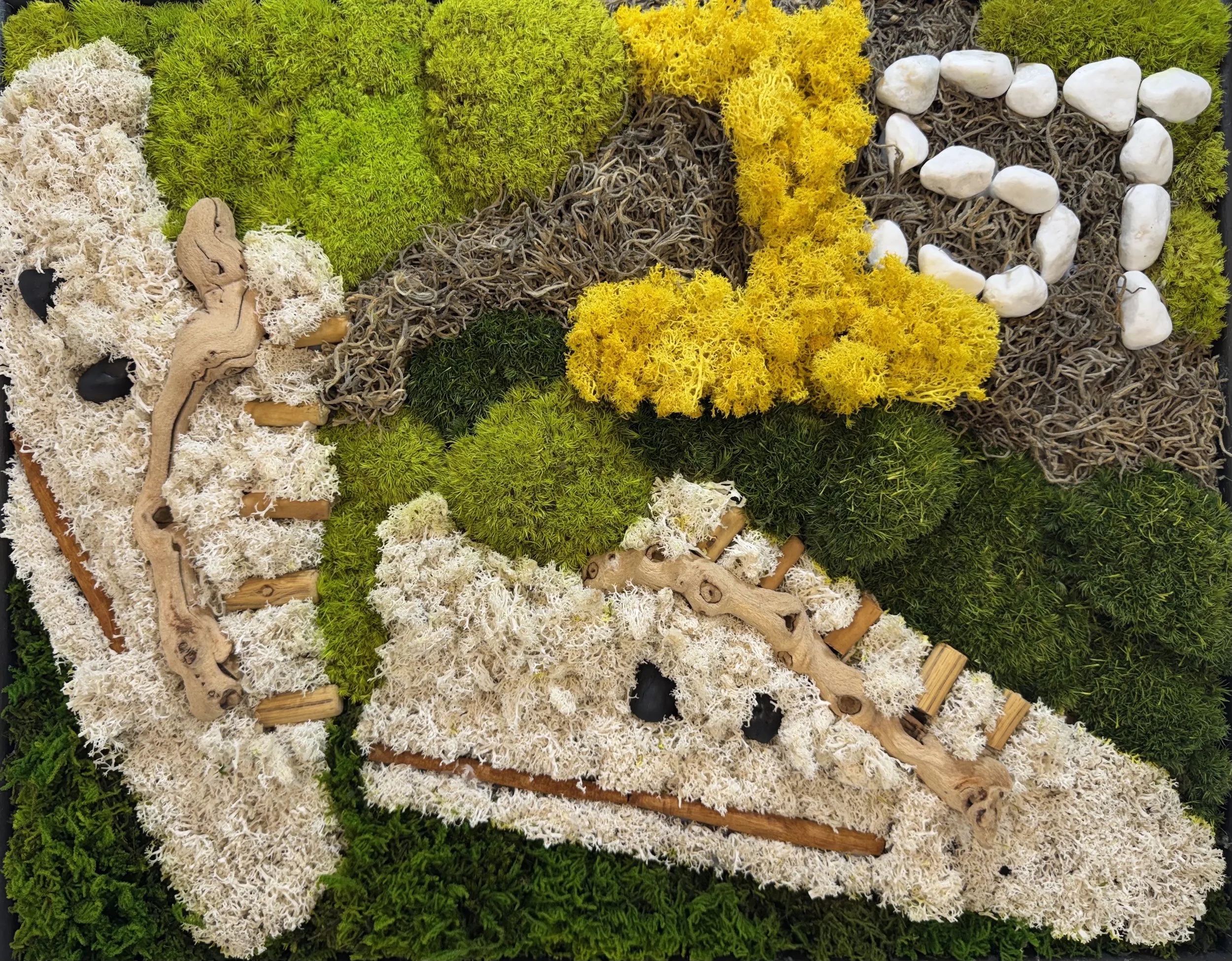 Moss Mythopoetics sculpture titled 1st by Sekelle Nathan