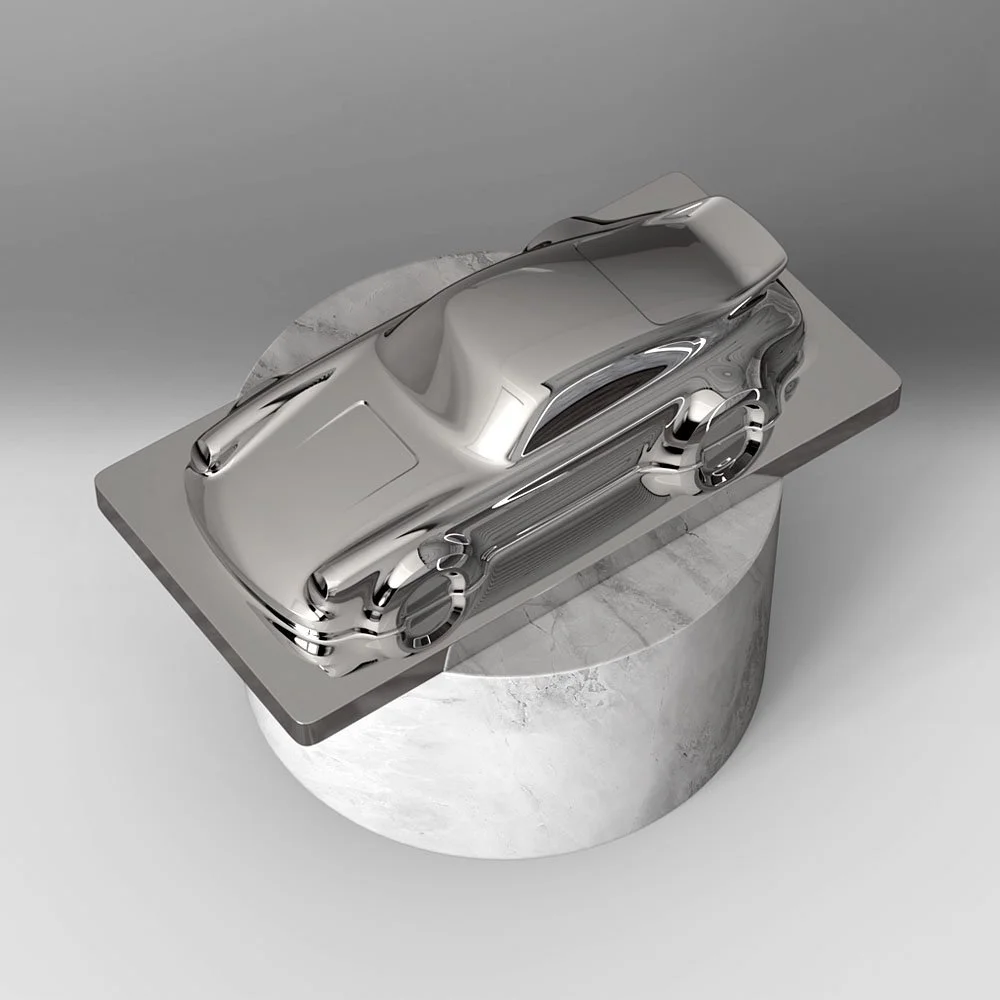 Porsche 911 Turbo Luxury polished sculpture