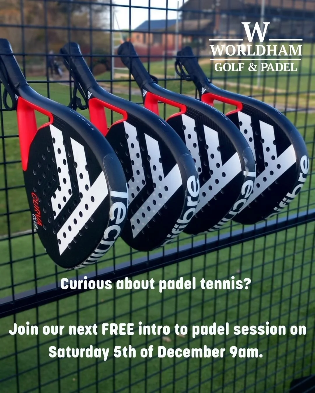 Come and find out what everyone is talking about! All you need is trainers and a bottle of water, we'll provide the rest in this FREE intro to padel session. Saturday at 9am at Worldham Golf &amp; Padel. 
Sign up at padel@worldhamgolf.co.uk