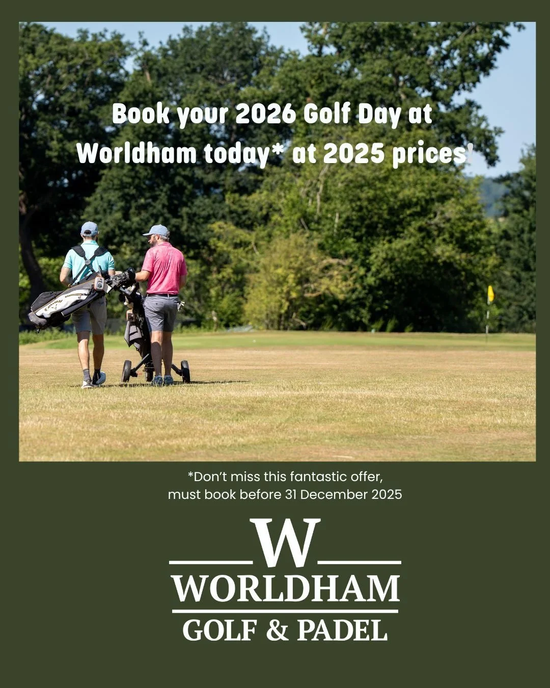 Our diary for 2026 is open!
Don't miss out on your preferred date, contact us before the New Year and we will get your 2026 golf day booked in at this year's prices. 

Get in touch through the link in the bio!
 https://www.worldhamgolf.co.uk/group-go