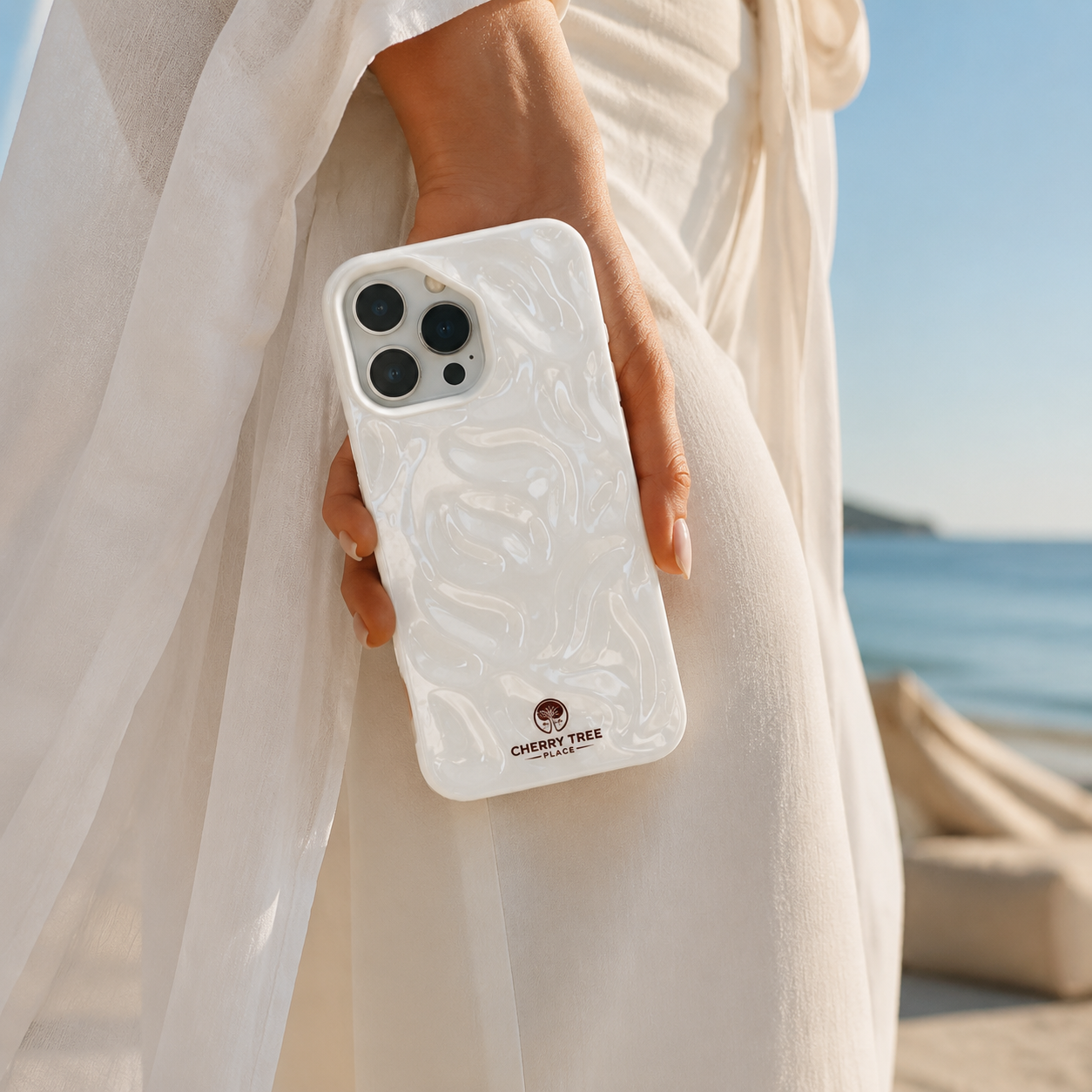 Pearlescent Ripple Phone Case at the Seaside.png