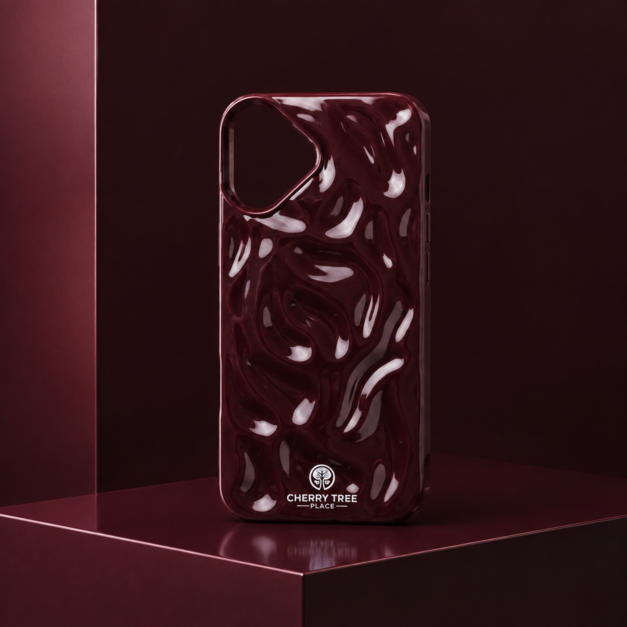 Glossy Burgundy Ripple Phone Case(1).png