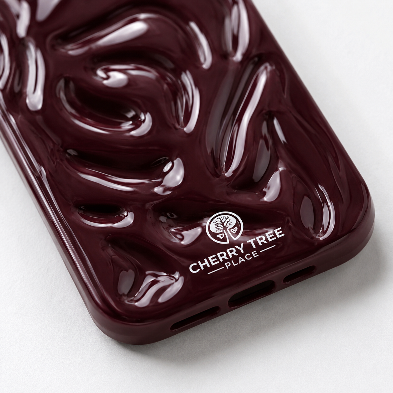 Glossy Burgundy Ripple Phone Case.png