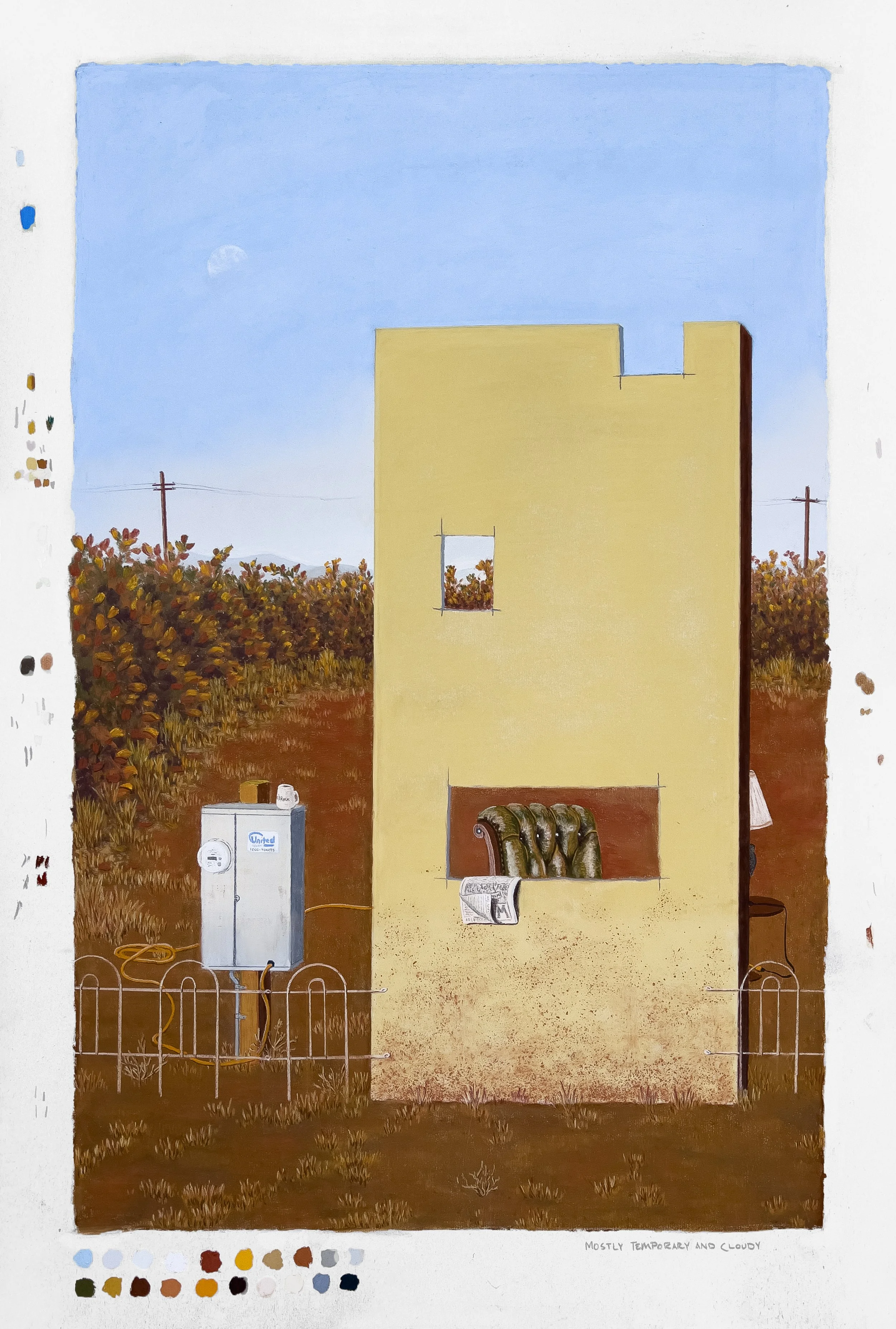 Mostly Temporary and Cloudy, 2024, Pastel on paper, 36x24"
