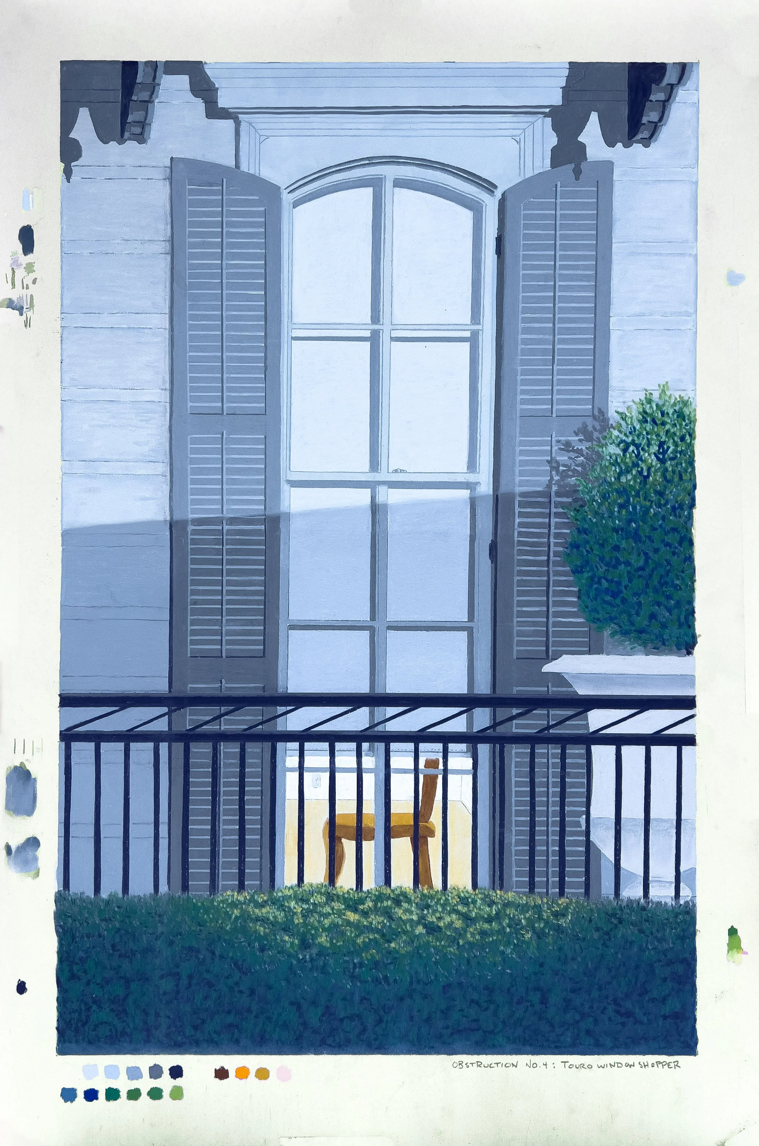 Obstruction no.4: Touro Window Shopper, 2024, Pastel on paper, 36x24"