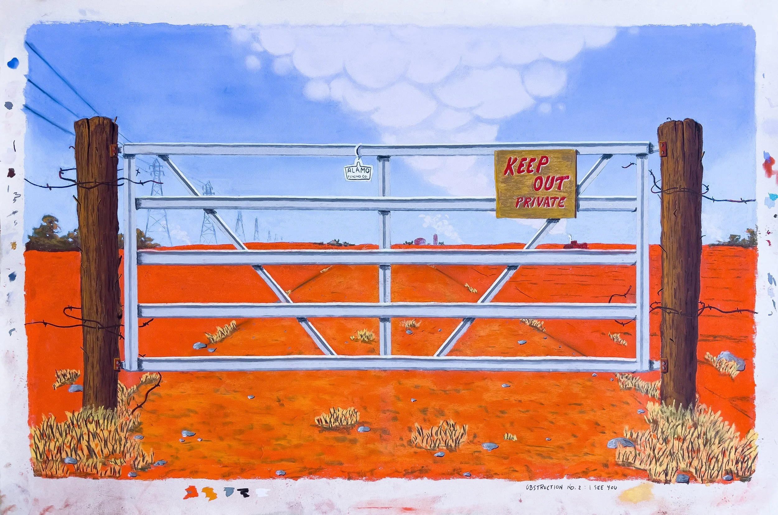 Obstruction no.2, 2024, Pastel on paper, 24x36"