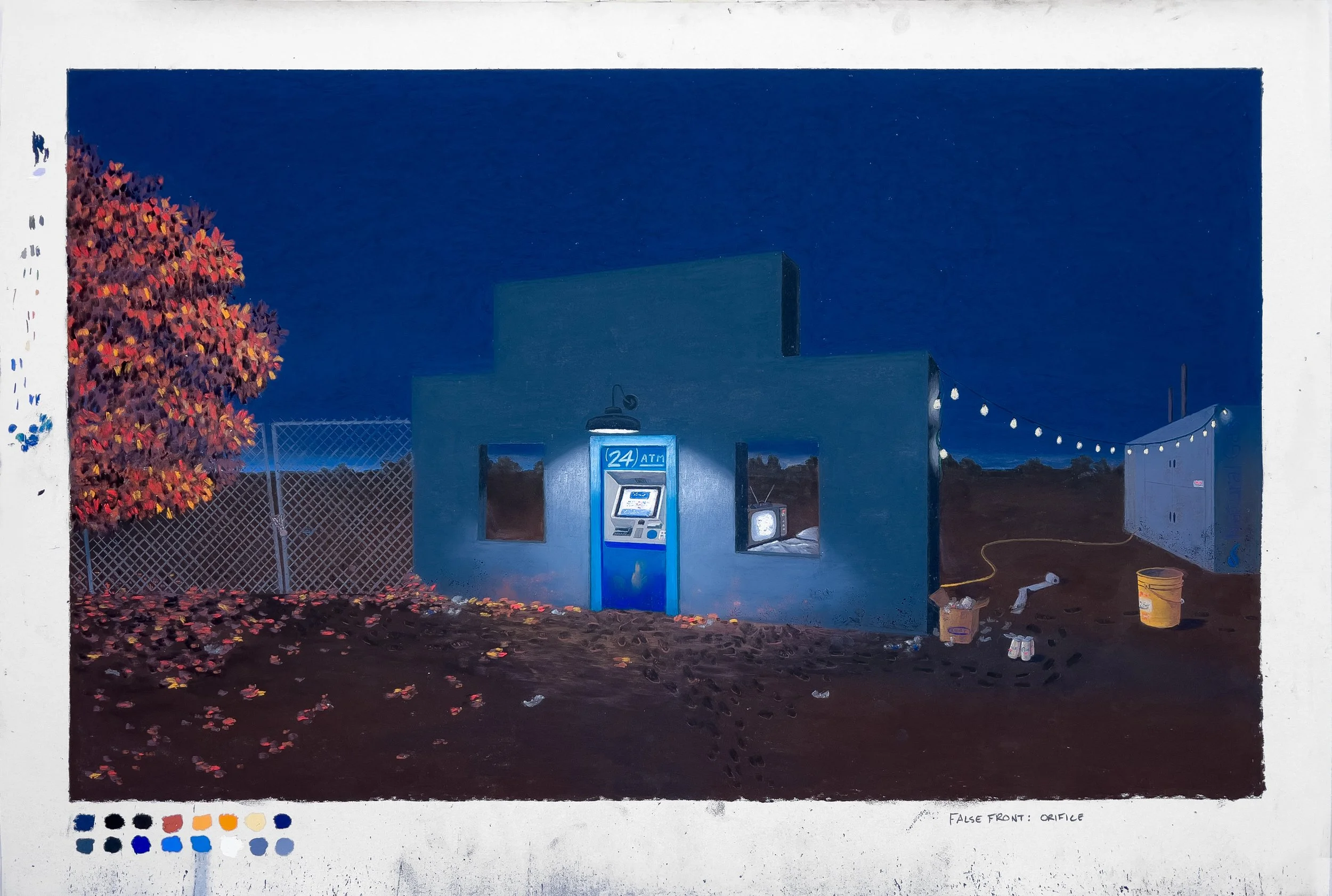 False Front: Orifice, 2024, Pastel on paper, 27x40"