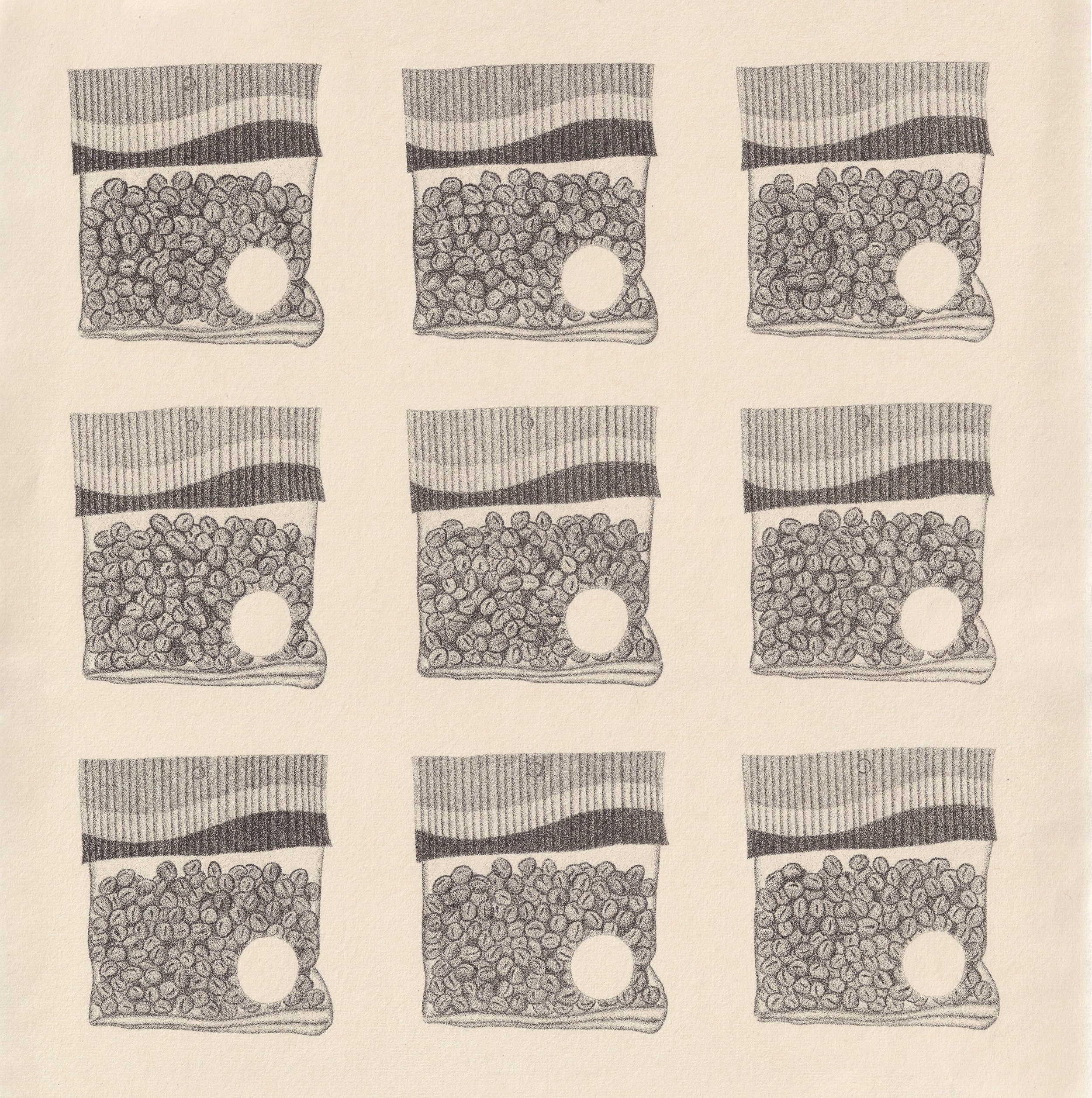 Botanas en Crayon, 2025. Lithograph on paper. Cynthia "Marris" Juárez.