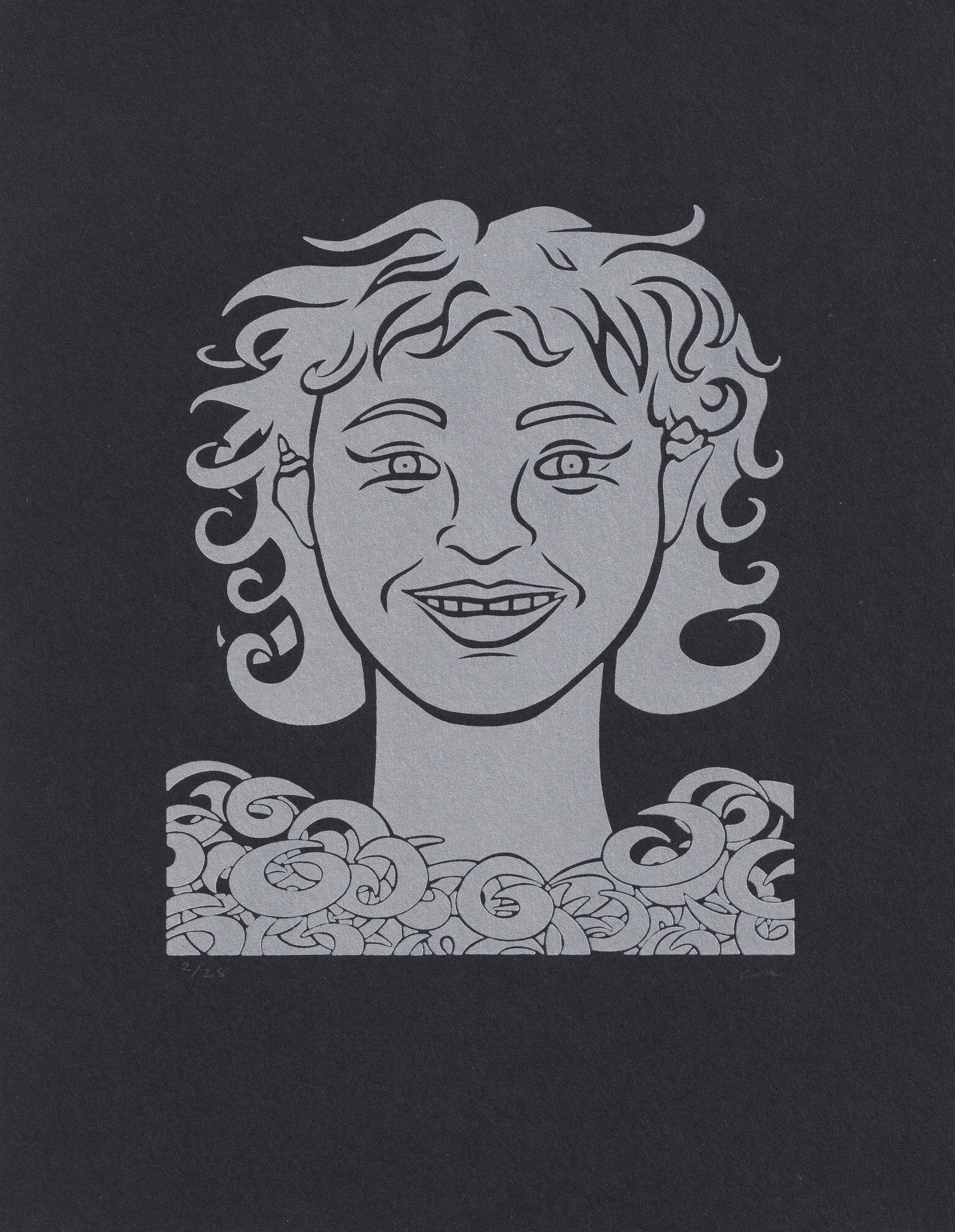 Waves, c. Early to mid-2010s. Serigraph on paper. Cynthia "Marris" Juárez.