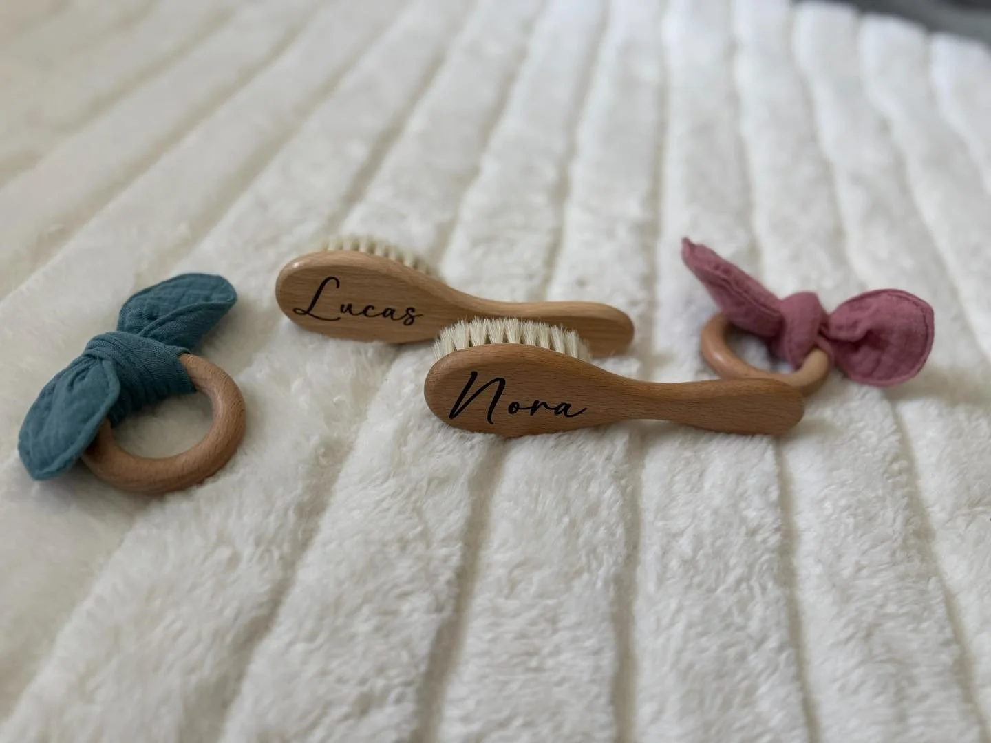 The smallest details become the sweetest keepsakes 🤍

Personalized just for them&mdash;
a little something to hold onto long after the season passes.

Order here: www.theraindropco.com/morninglightcollection/p/gentlebeginningsbrush

#easterbasket #e