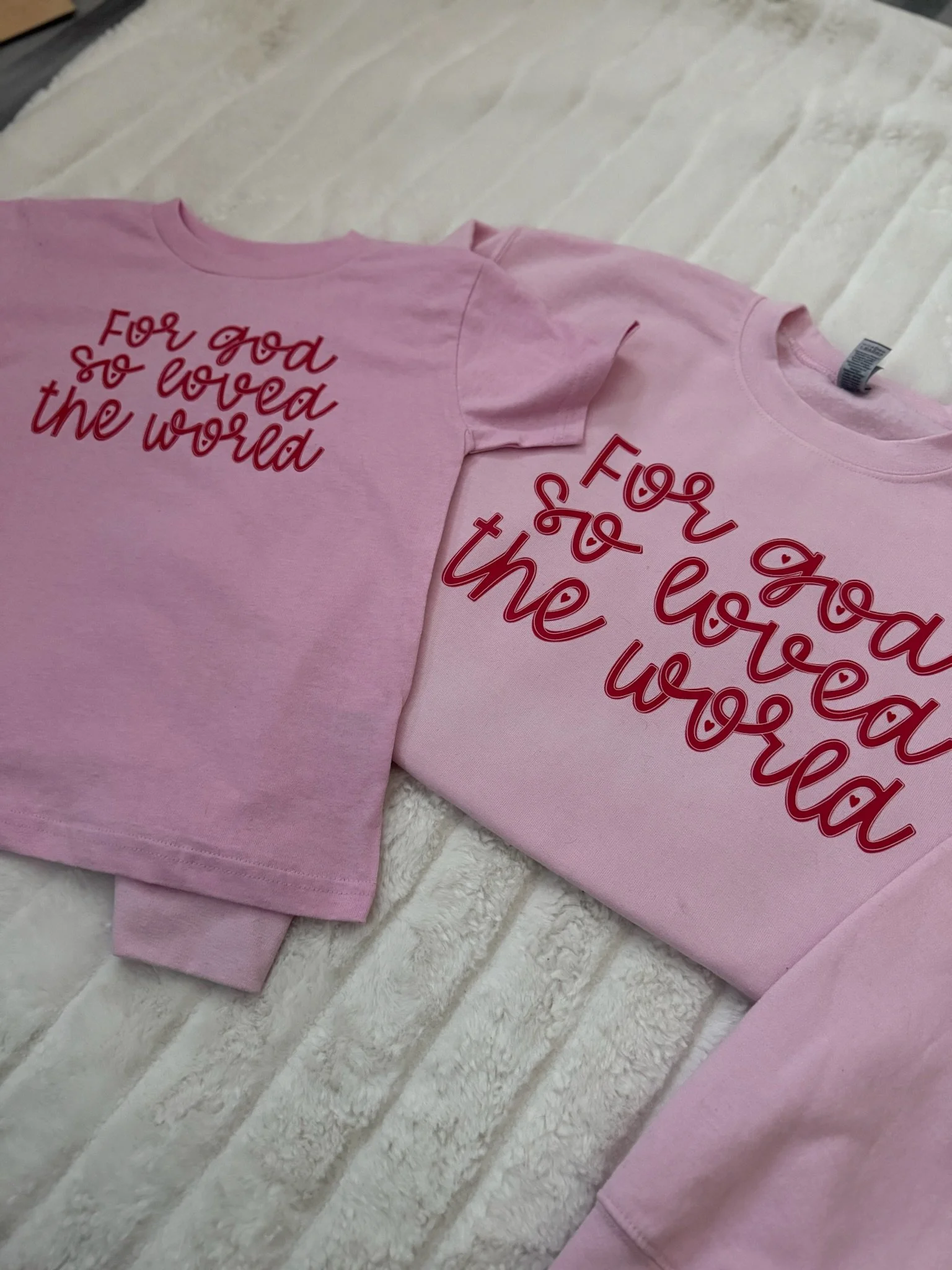 For God So Loved the World Apparel – Adult & Toddler Christian Valentine Design