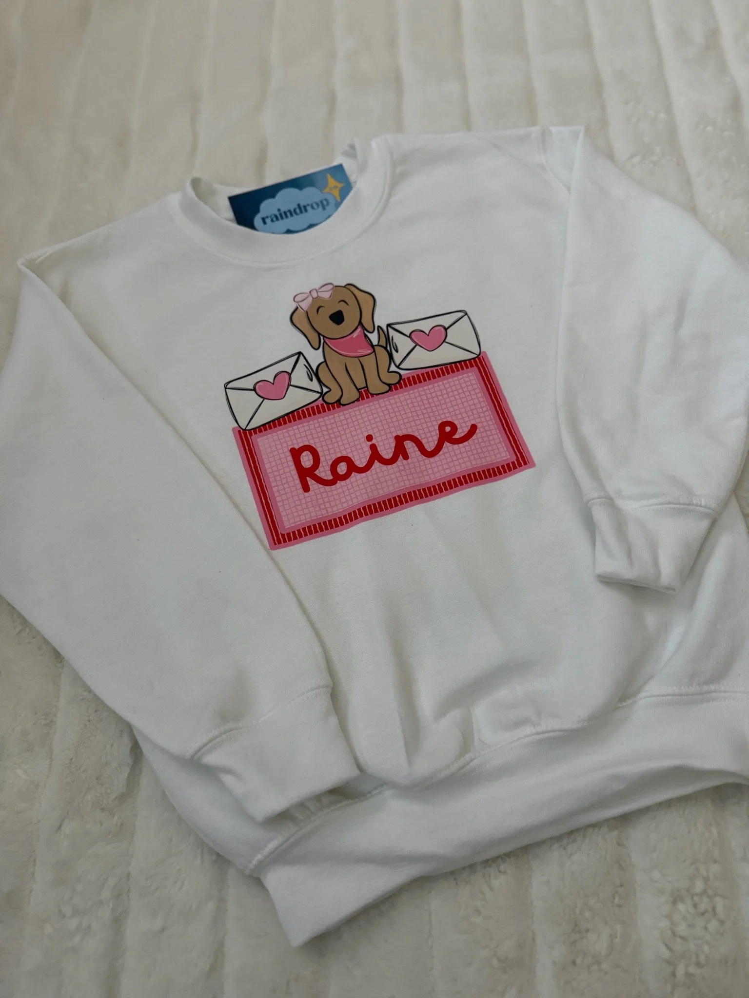 Personalized Valentine Puppy Pullover – Custom Name Toddler Sweatshirt