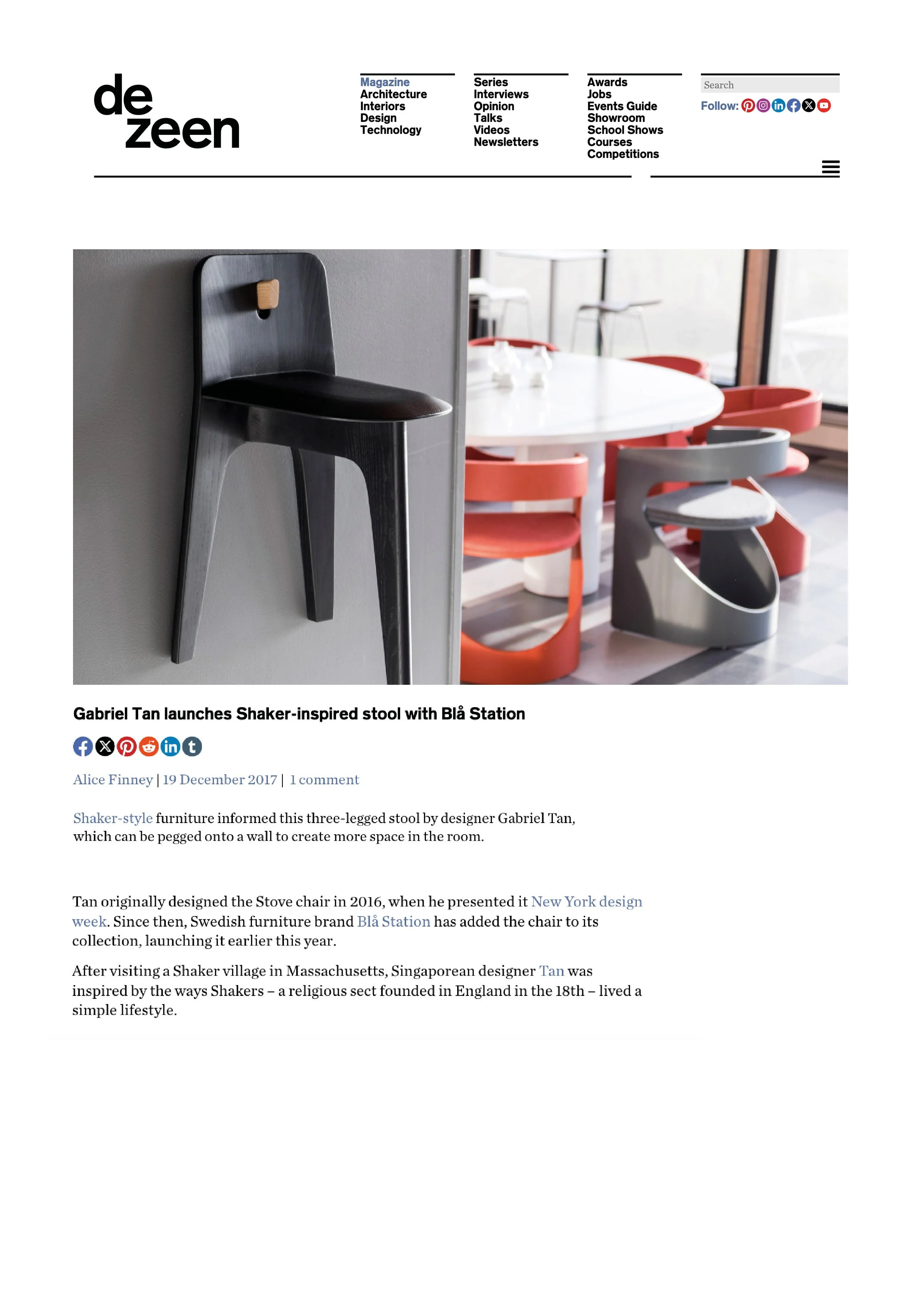 Dezeen, December 2017