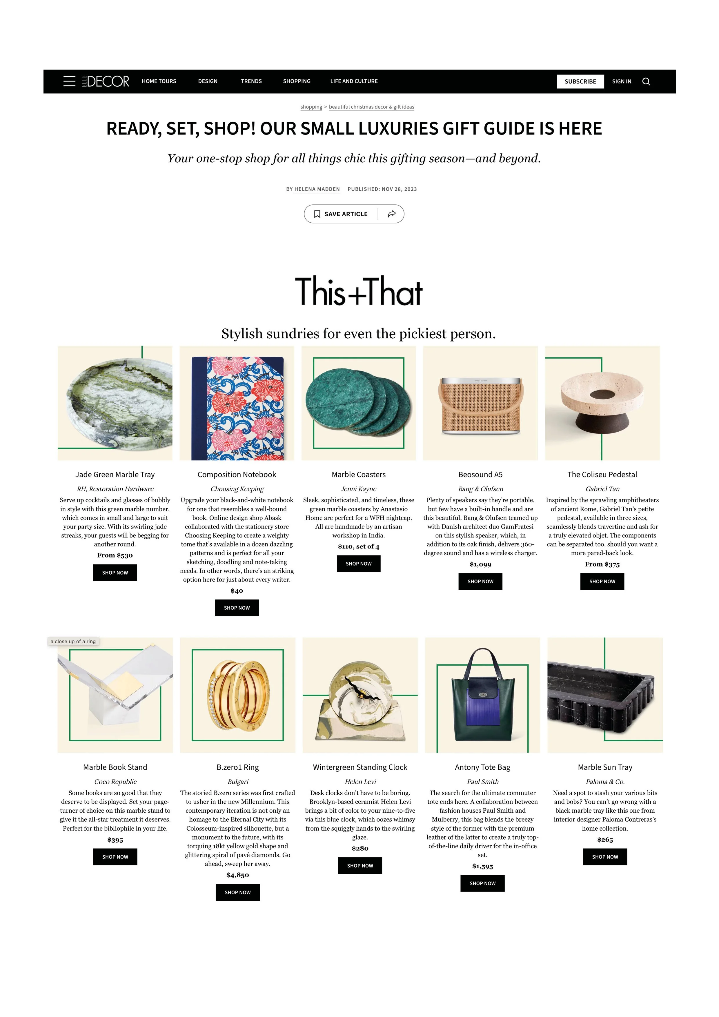 Elle Decor, November 2023