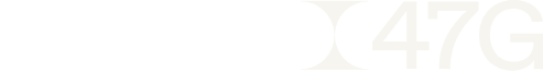 Logo with the text 'Presented by 47G' in white on a black background.