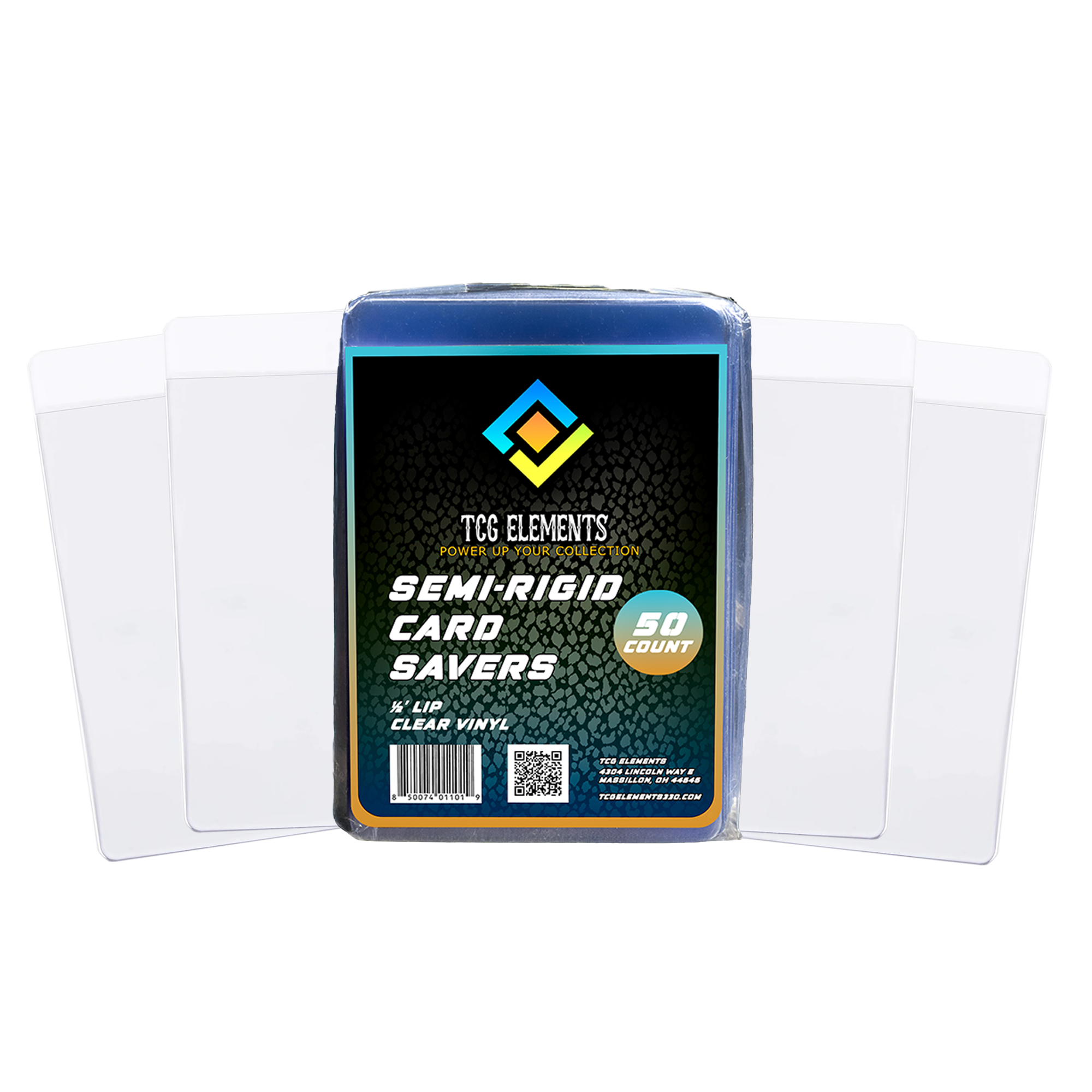 TCG Elements Semi-Rigid Card Savers (50 Count)
