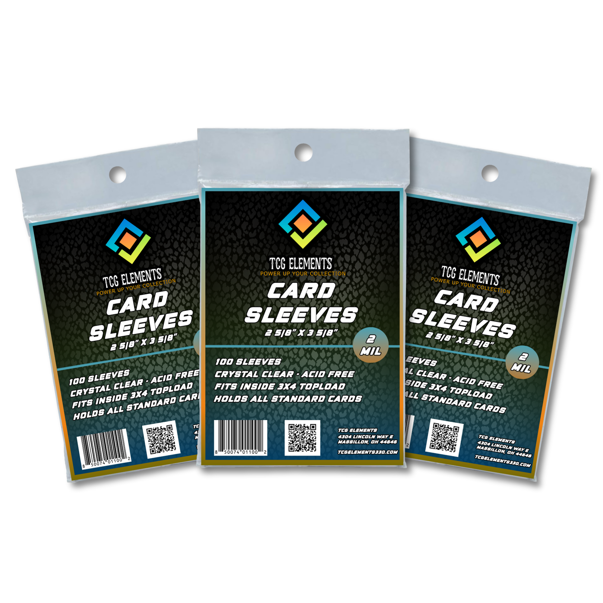 TCG Elements Card Sleeves – Standard Size (100 Count - 3 Pack)