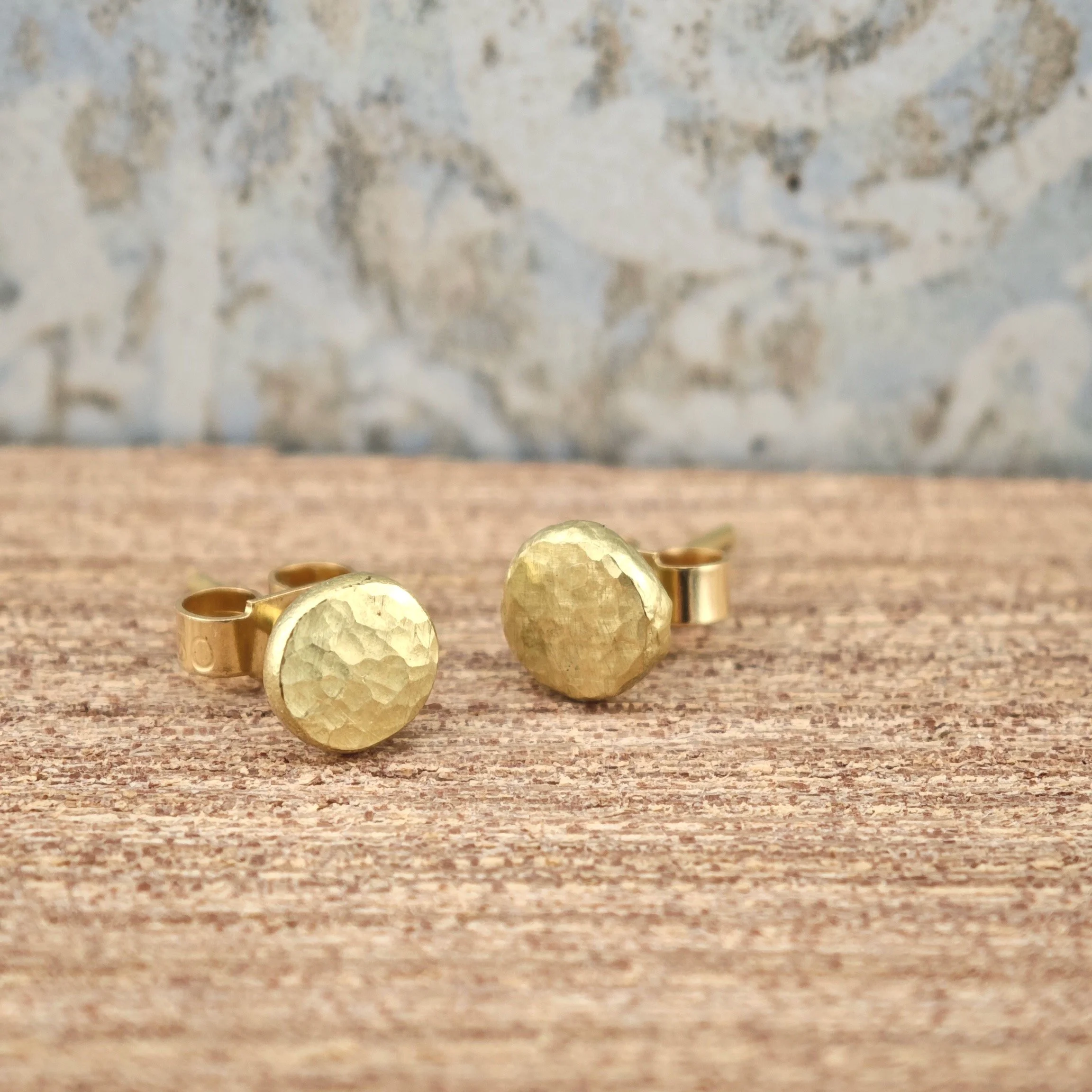 Hammered Yellow Gold Studs  .jpeg