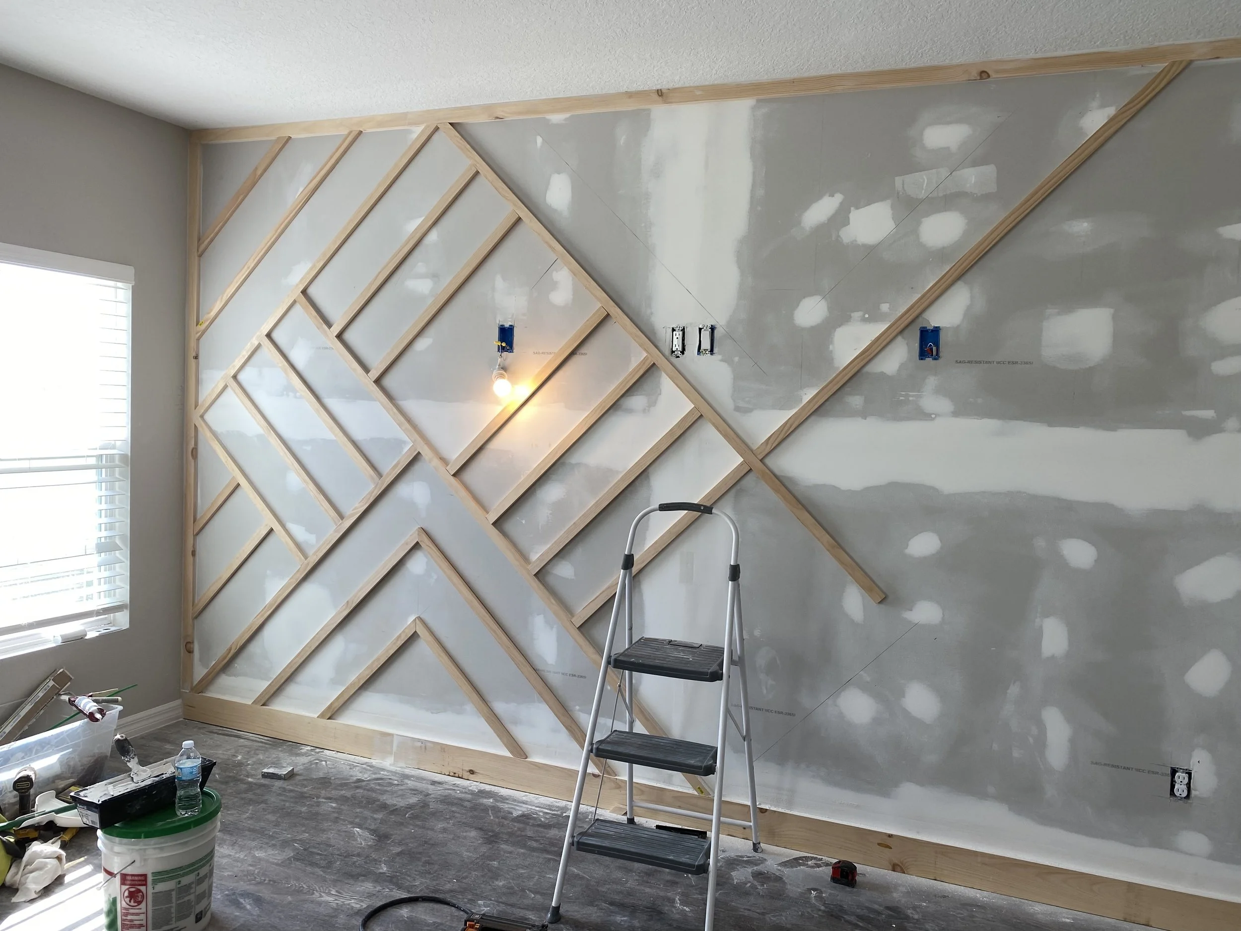 before pictures of accent wall