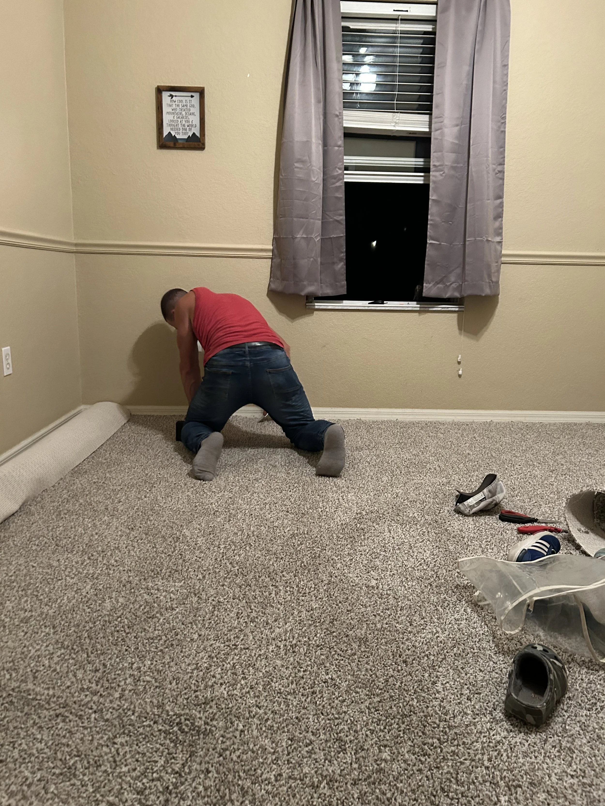 carpet removed and new carpet installed