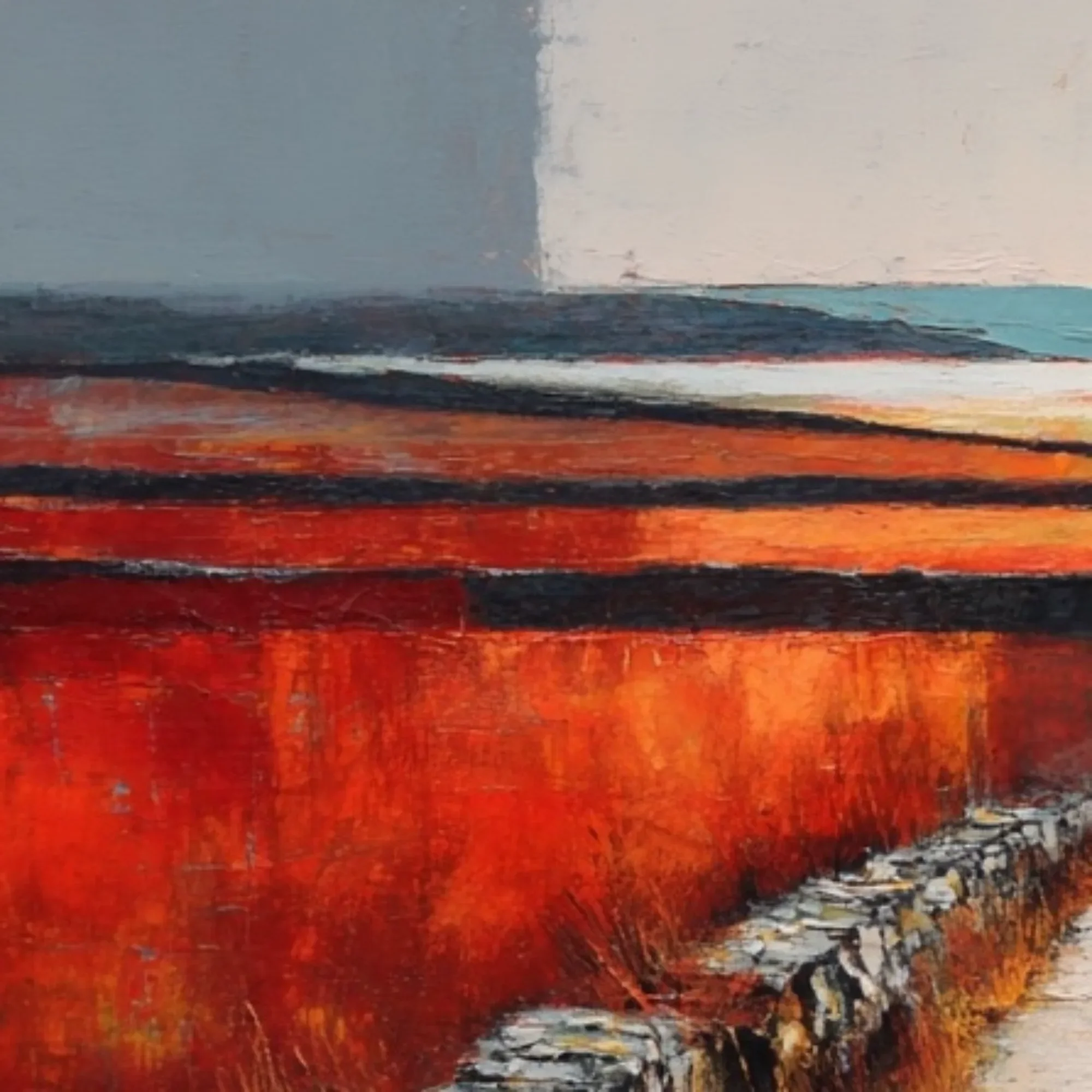Colour and surface texture detail from The Long Divide by Andrew Bowers