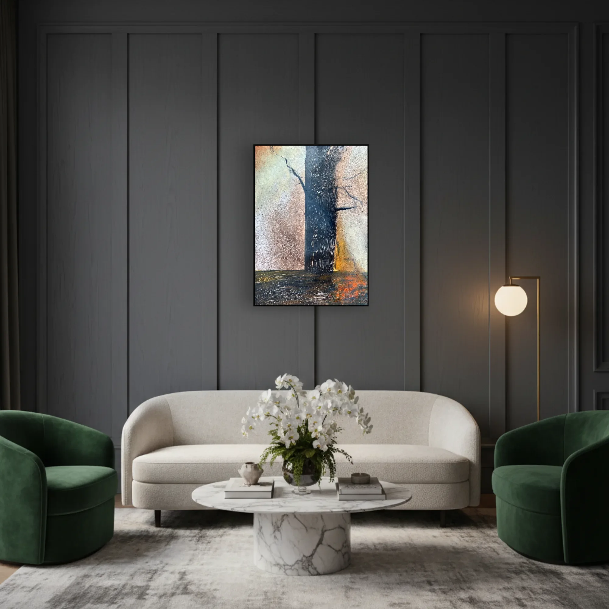 After The Burn displayed in an elegant boutique-hotel interior