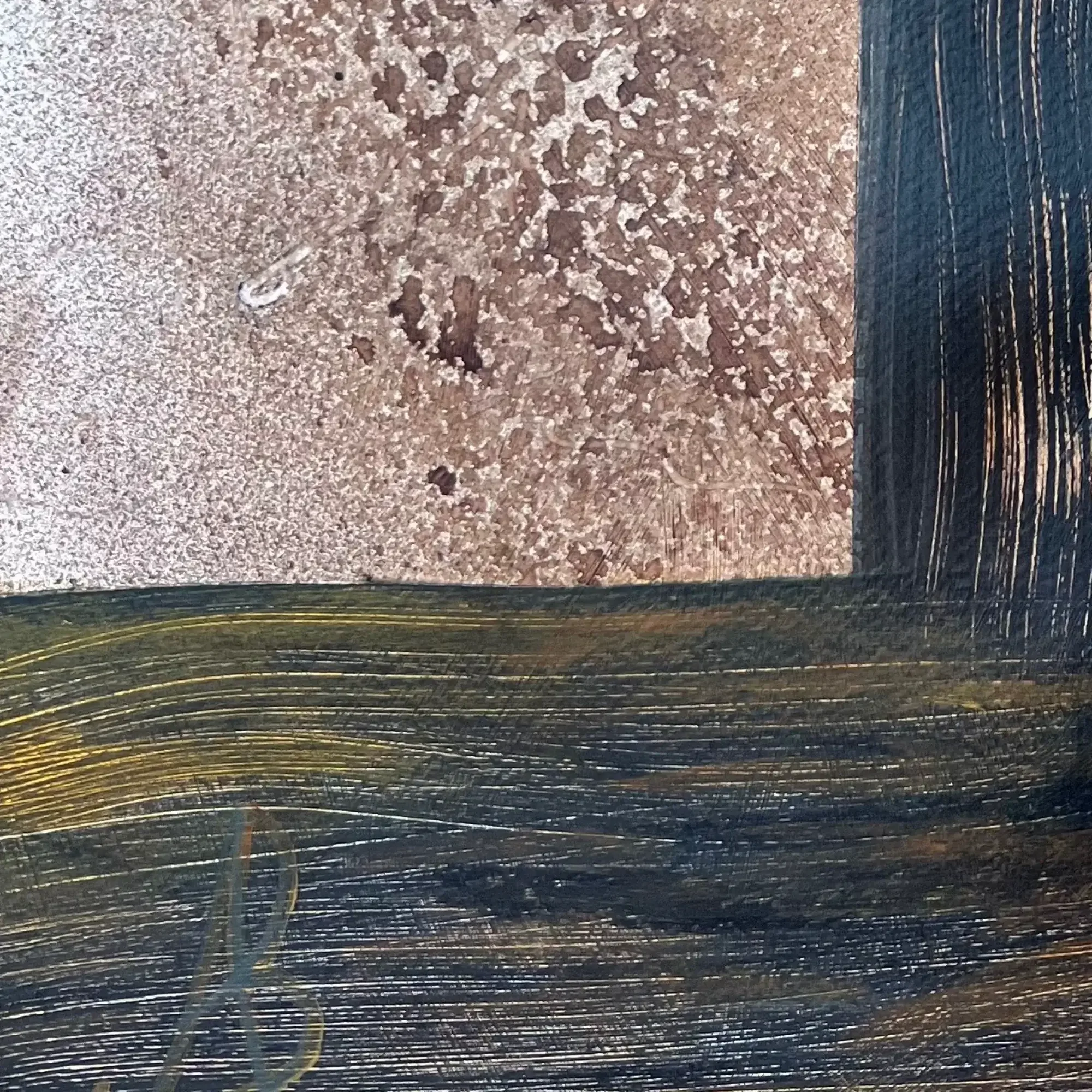 Textured earth tones and expressive acrylic marks in After The Burn by Andrew Bowers