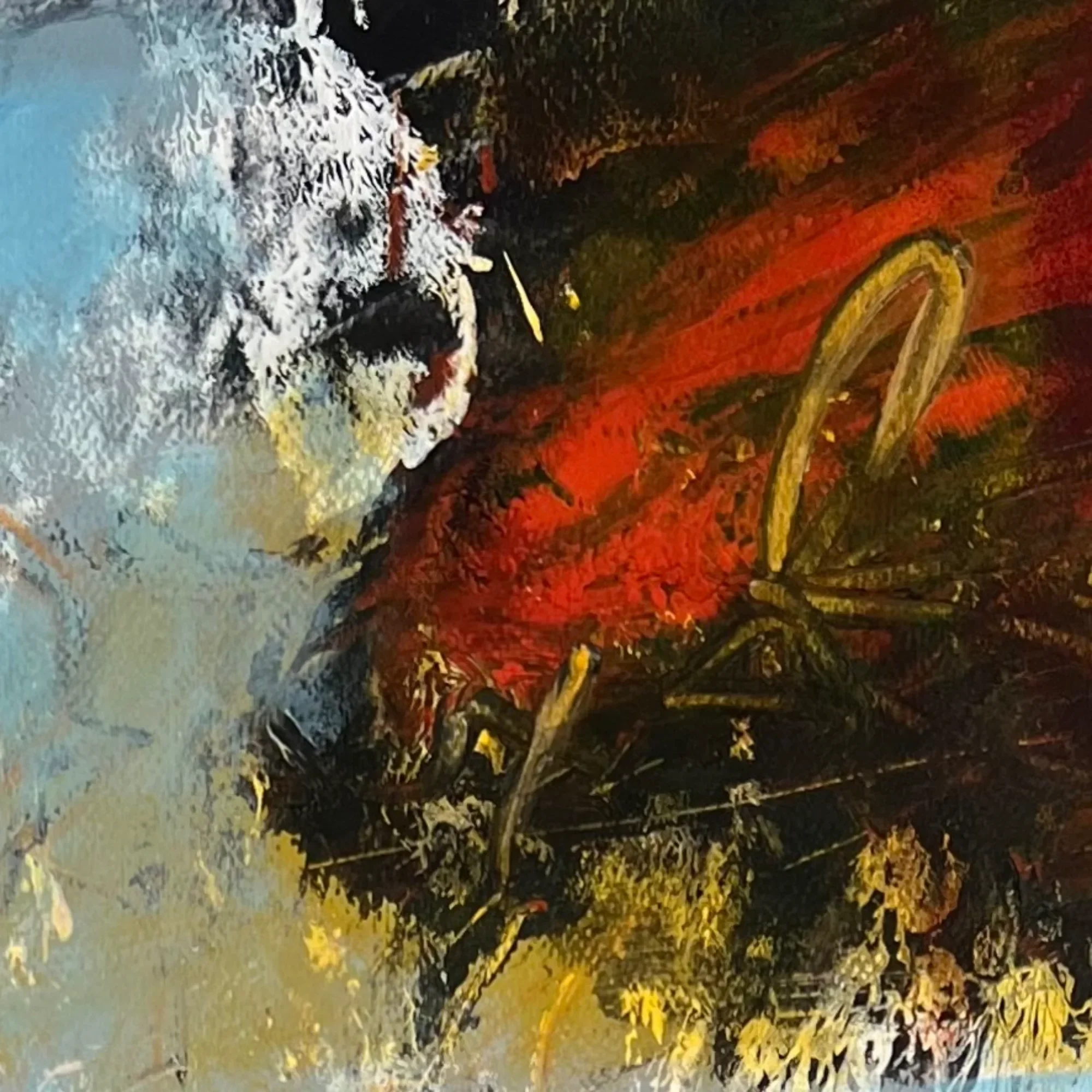 Fine surface texture and contrasting passages of colour in Held Horizon by Andrew Bowers