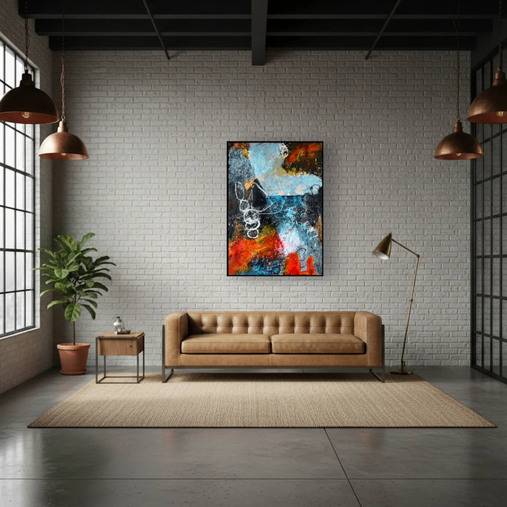 Held Horizon displayed in a contemporary loft-style interior