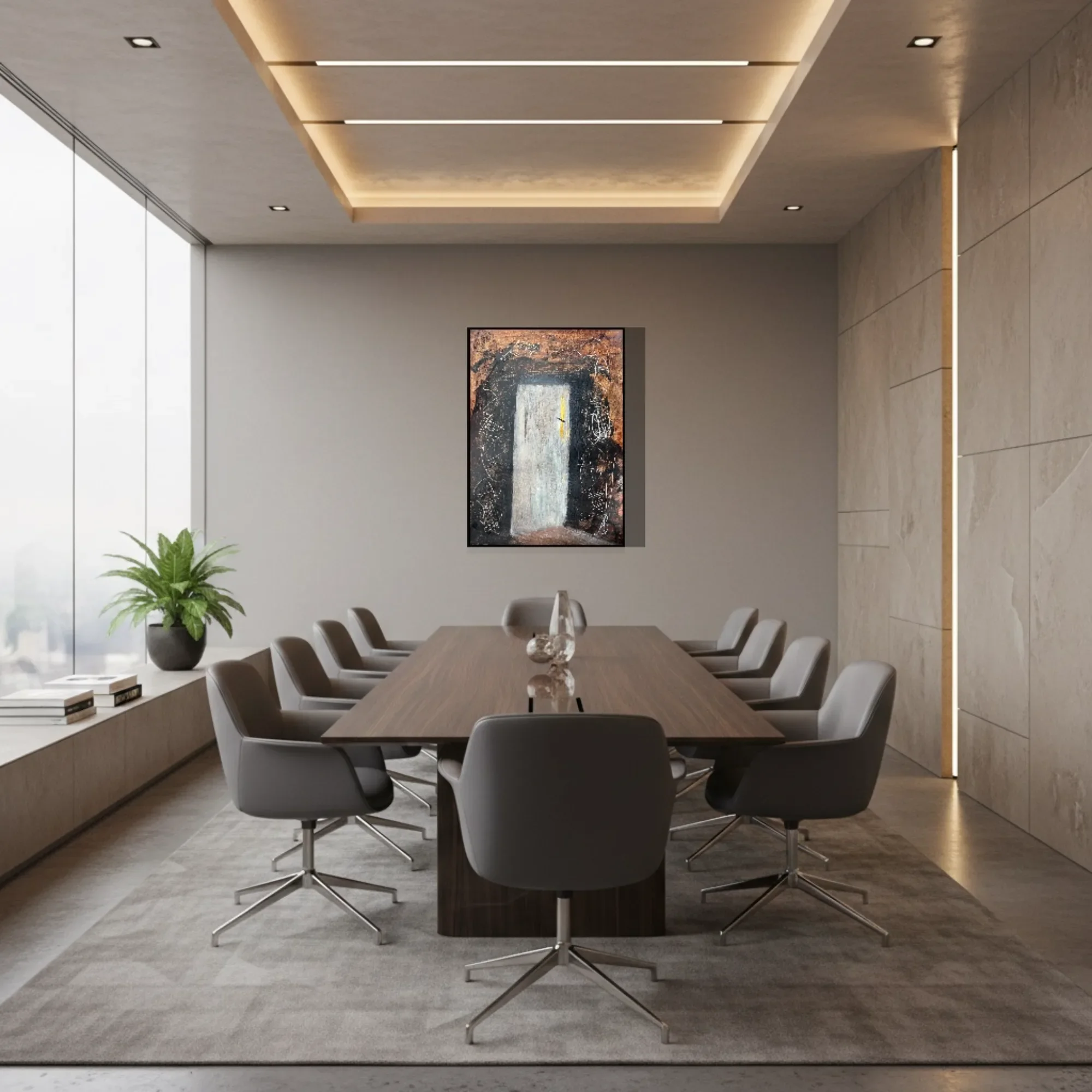 Fault Light displayed as a visual focal point in a contemporary boardroom