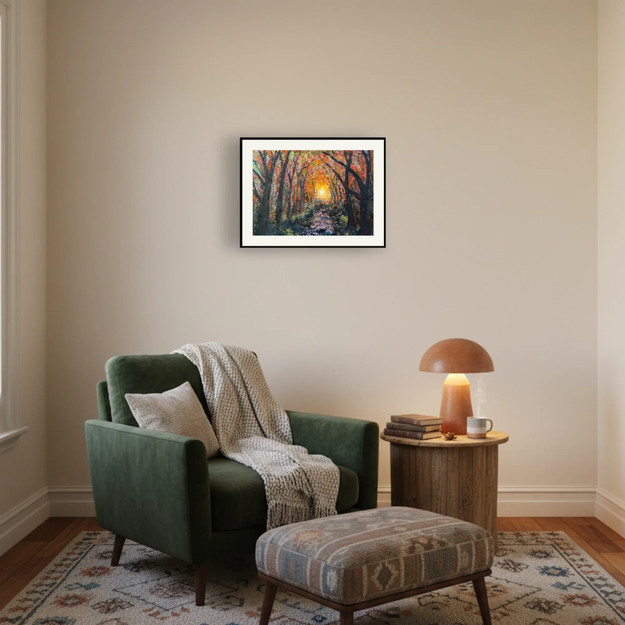 Forest Emberlight displayed in a warm snug or reading-room interior