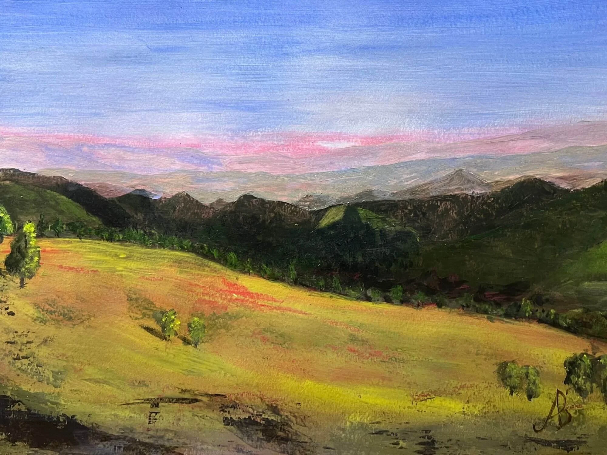 minimalist contemporary landscape painting subtle tonal division quiet divides style