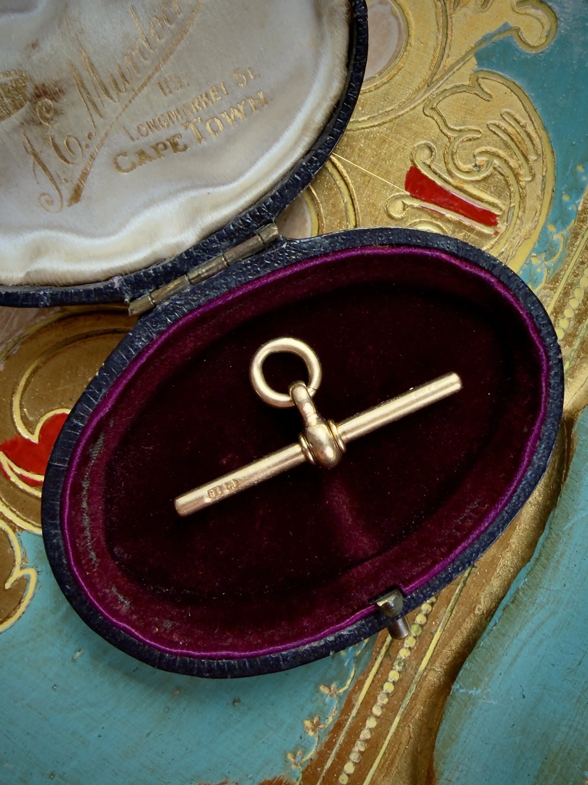 Antique English Victorian 18k T-Bar Pendant