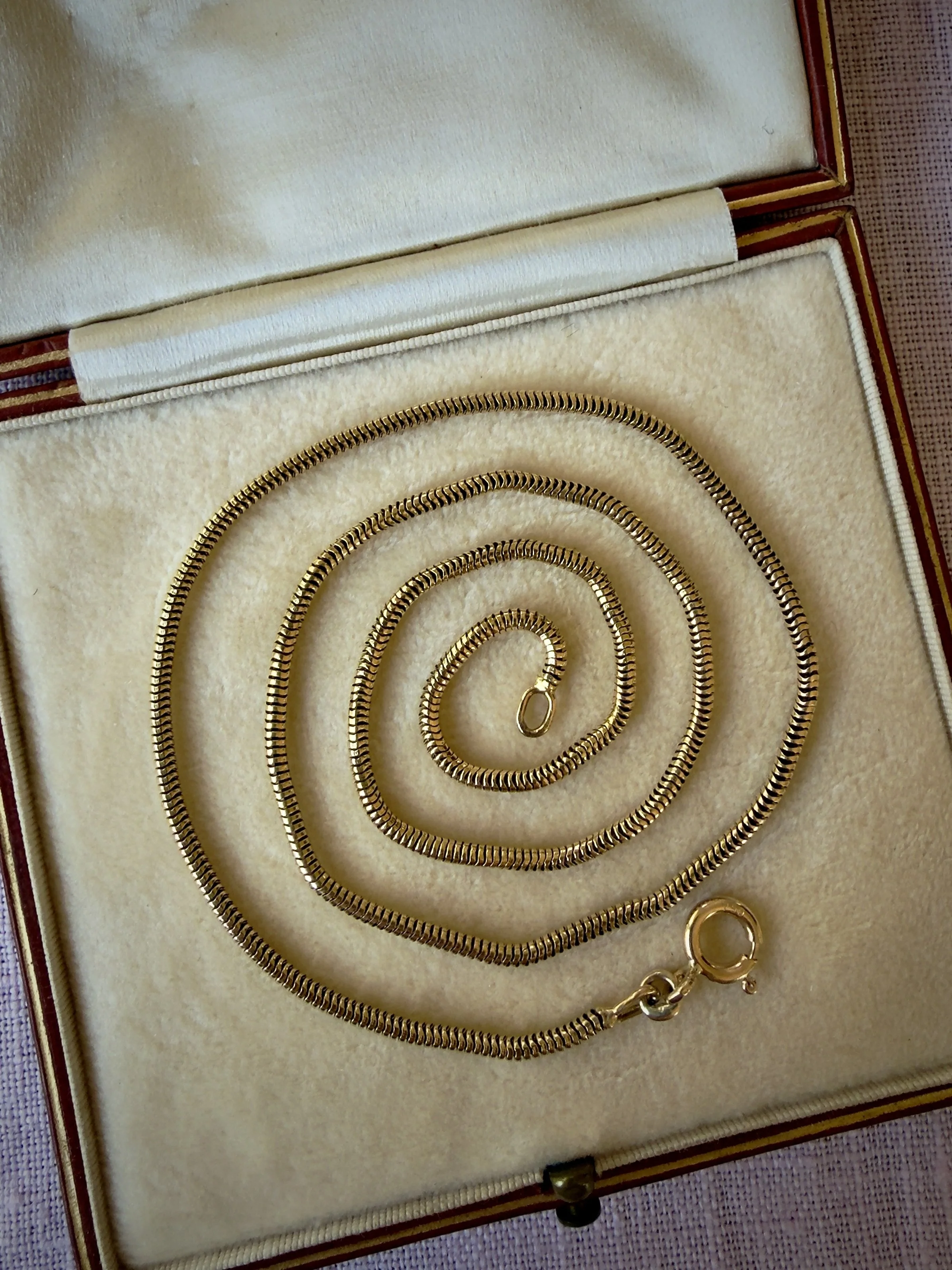 Vintage Snake Chain Necklace in 18k: Add Charms Pendants Lockets