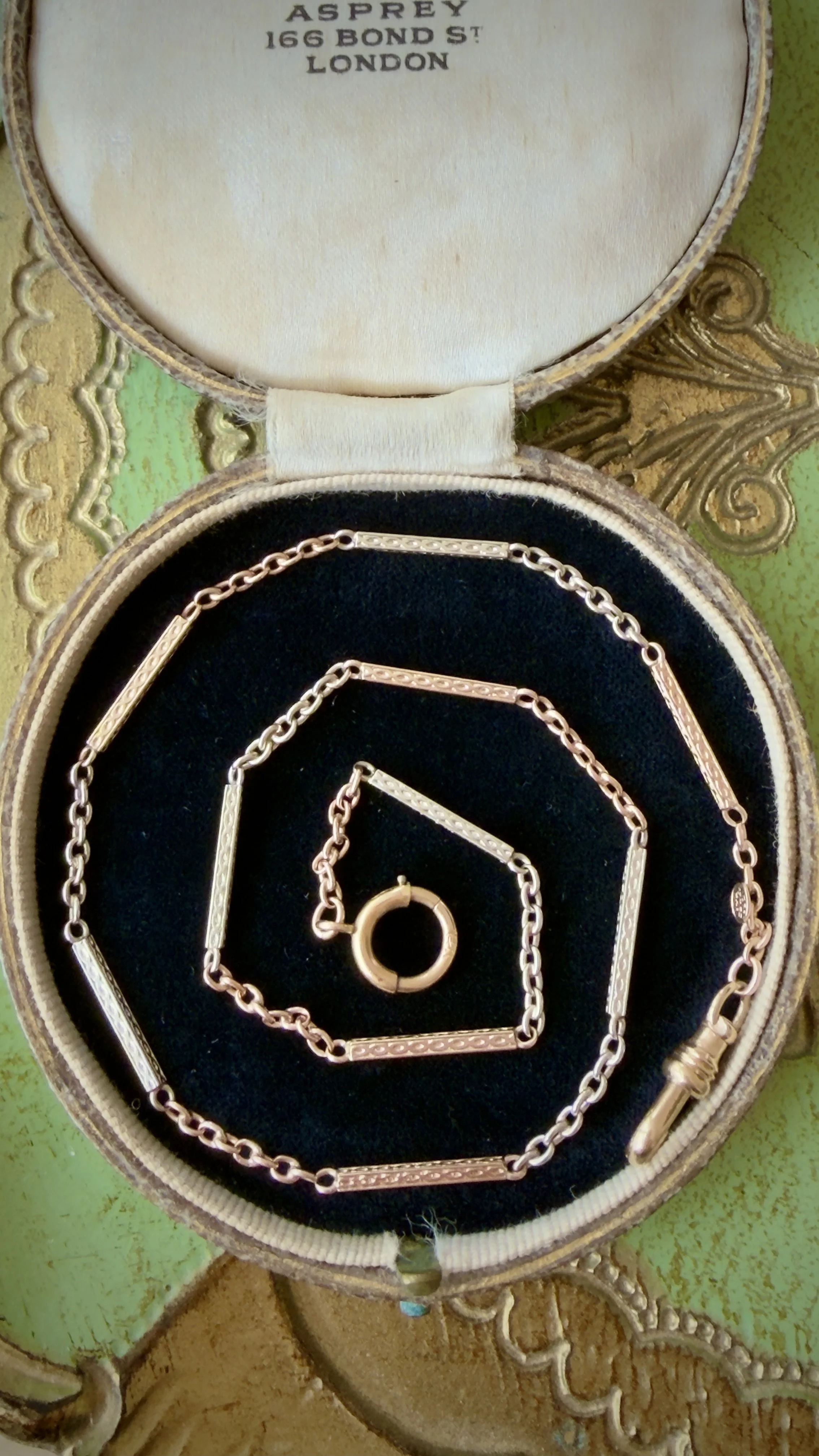 Antique Art Deco Watchchain Fancy Link Necklace 14k