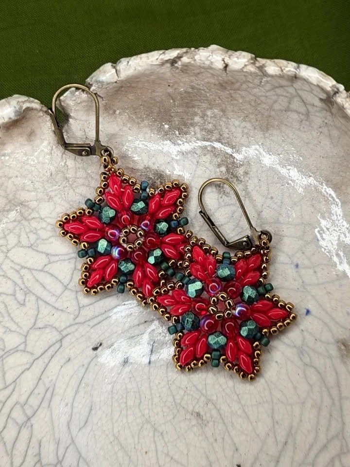 Poinsettia Earrings 