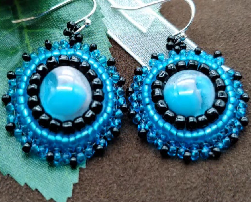 Beginning Bead Embroidery - Earrings!