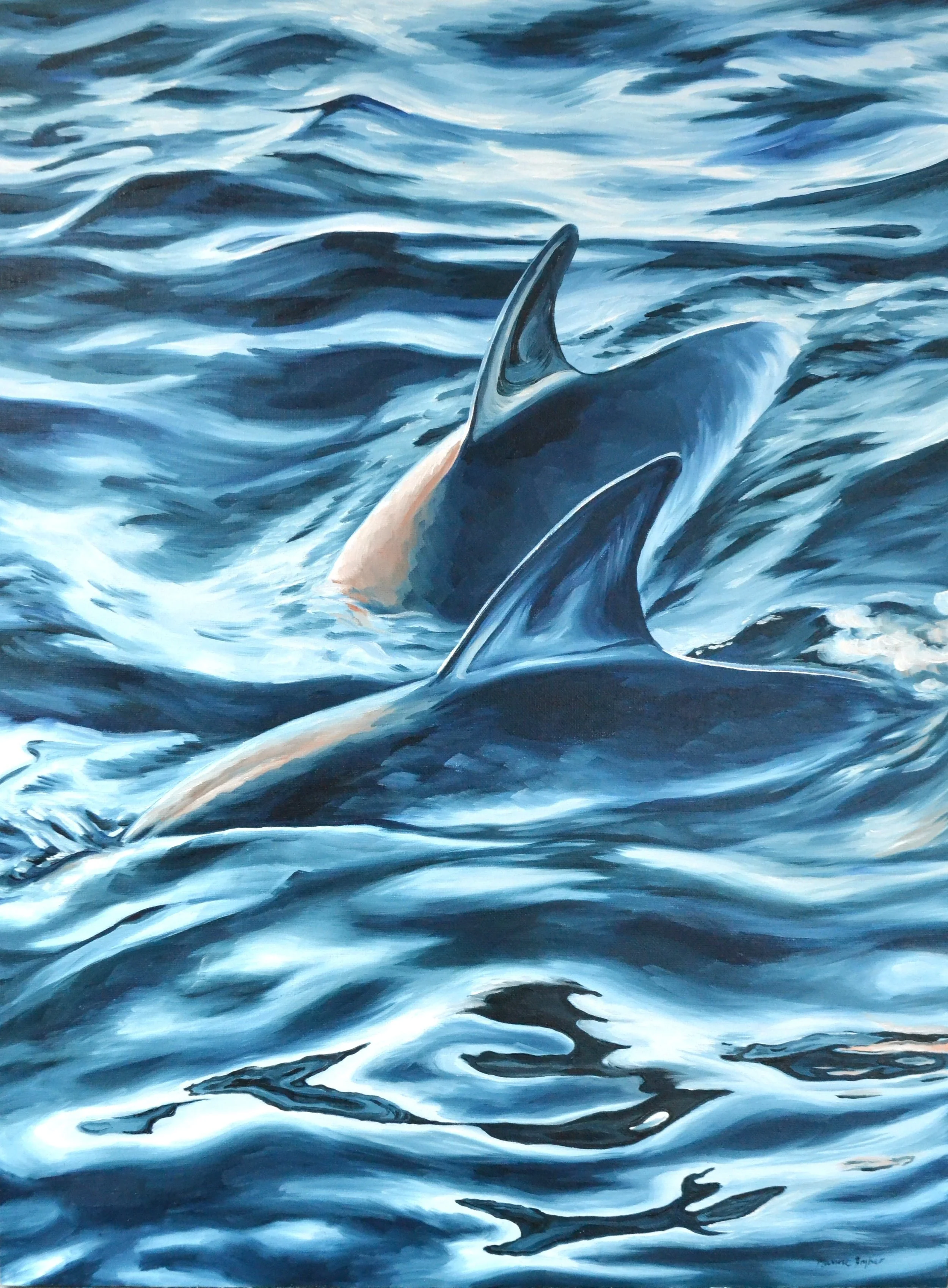 Playing Dolphins
2025 - oil paint on canvas - 457x610mm