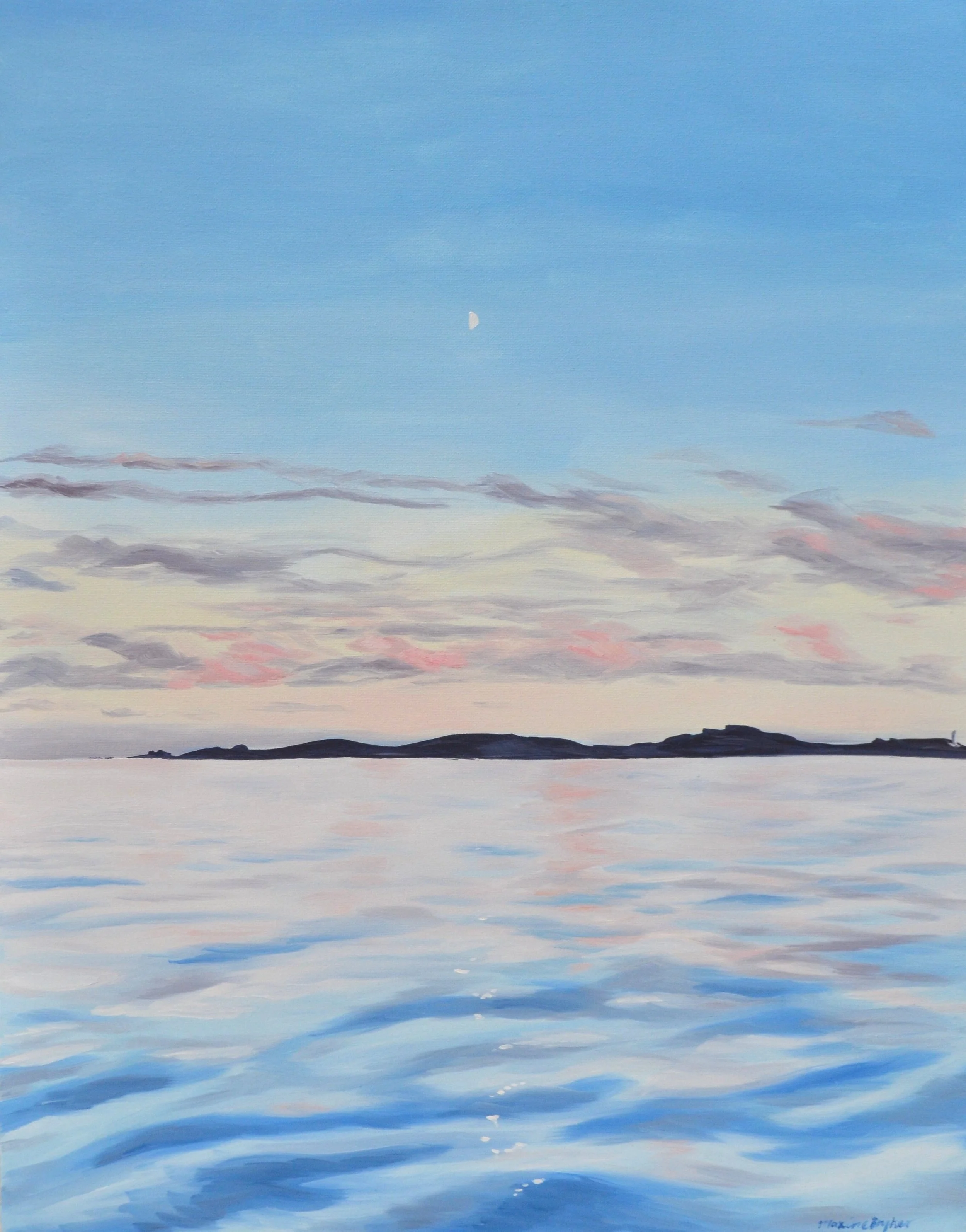 Moon rising over St Agnes
2025 - oil paint on canvas - 350x450mm