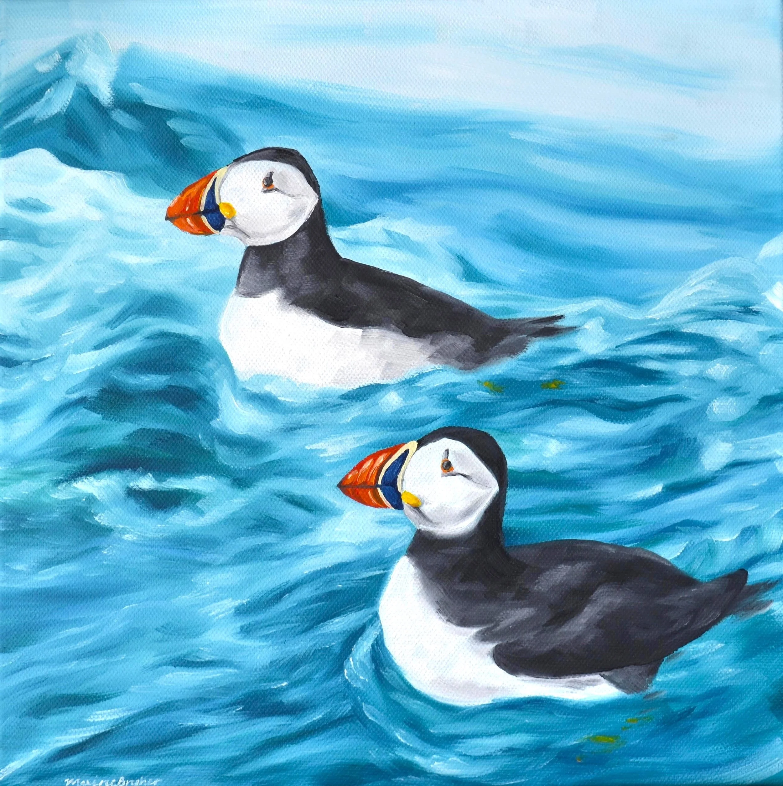 Mincarlo Puffins
2025 - oil paint on canvas - 300x300mm
